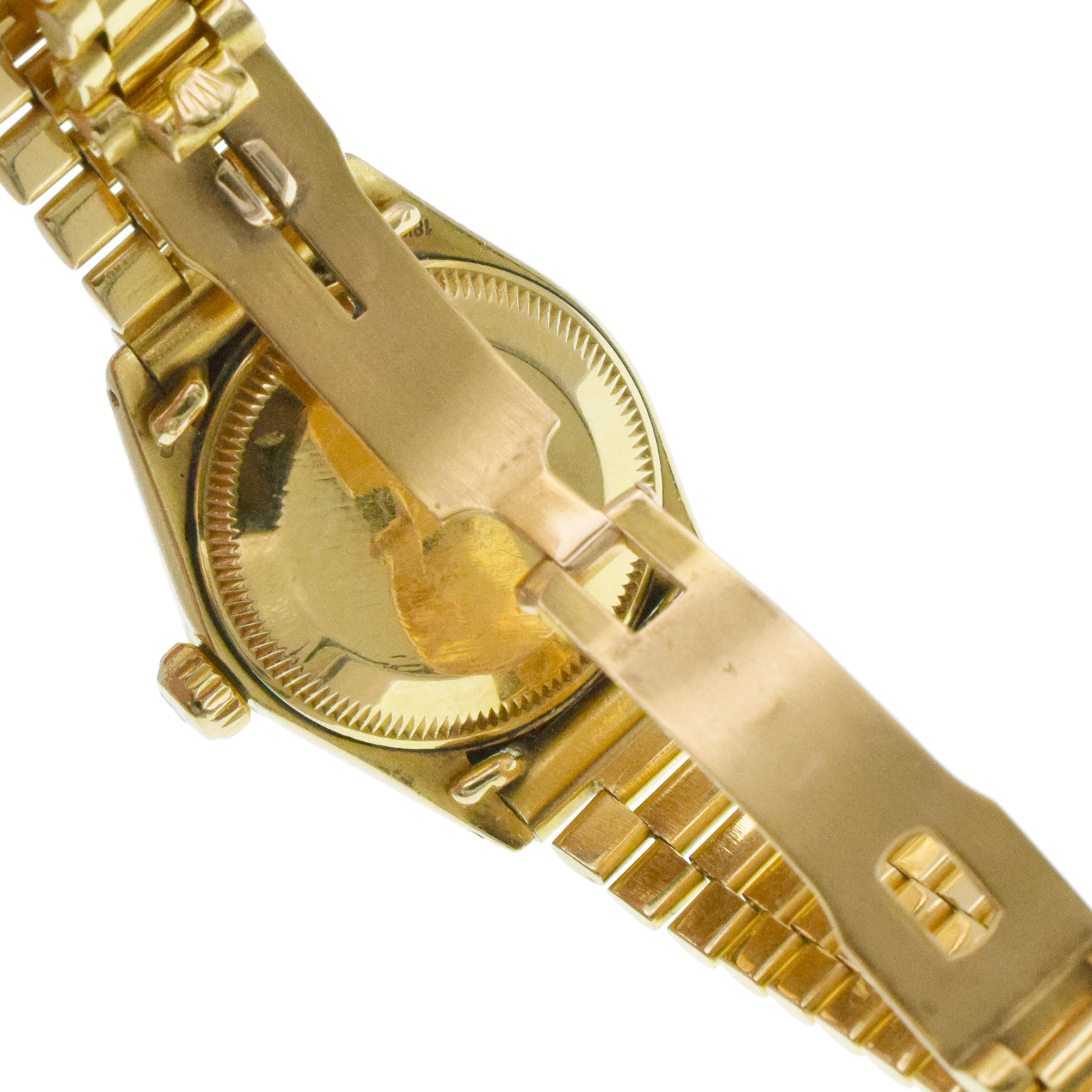Rolex Vintage Gold and Diamond 'Datejust' Wristwatch in 18k Yellow Gold