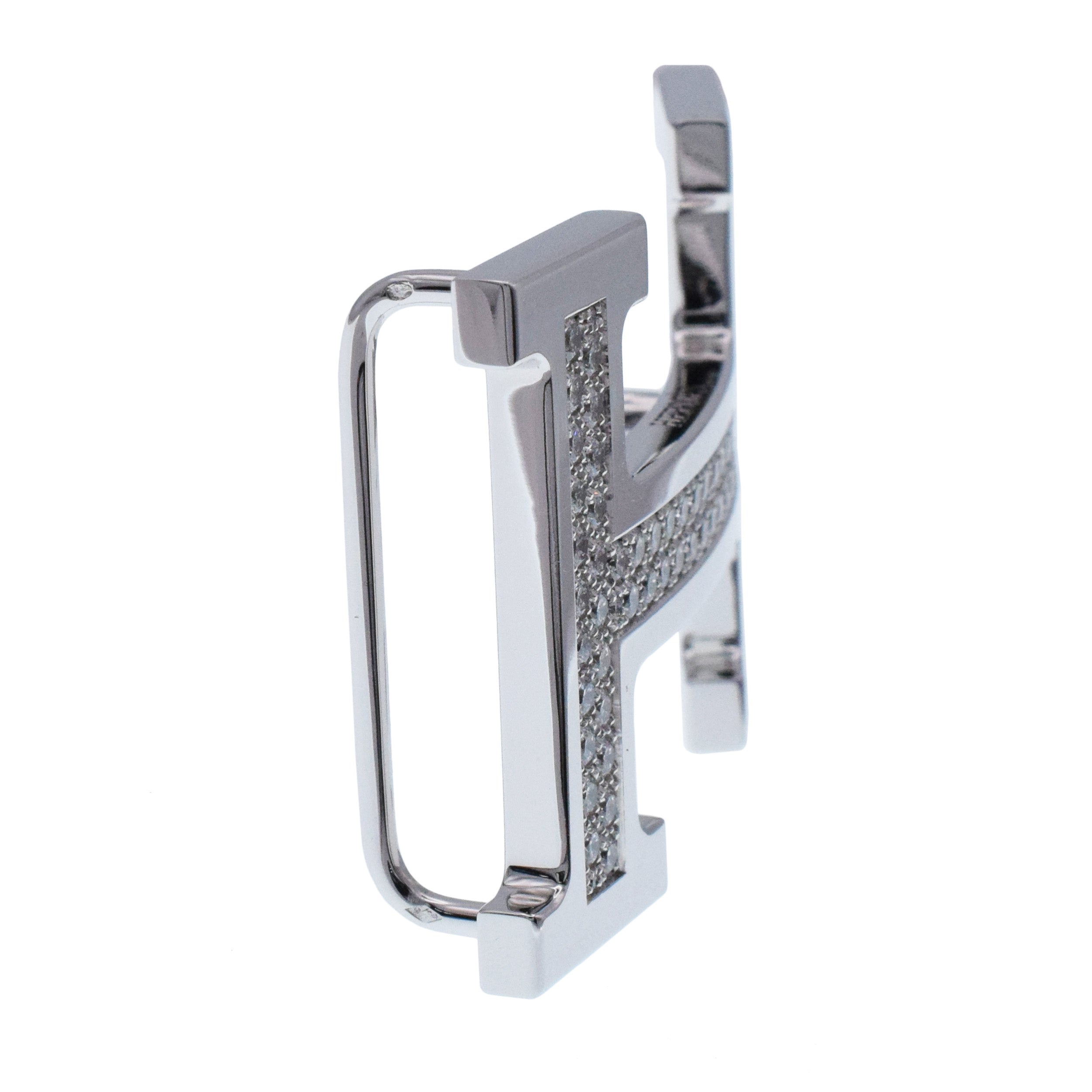Hermes ' Constance ' Diamond Belt Buckle In 18k White Gold