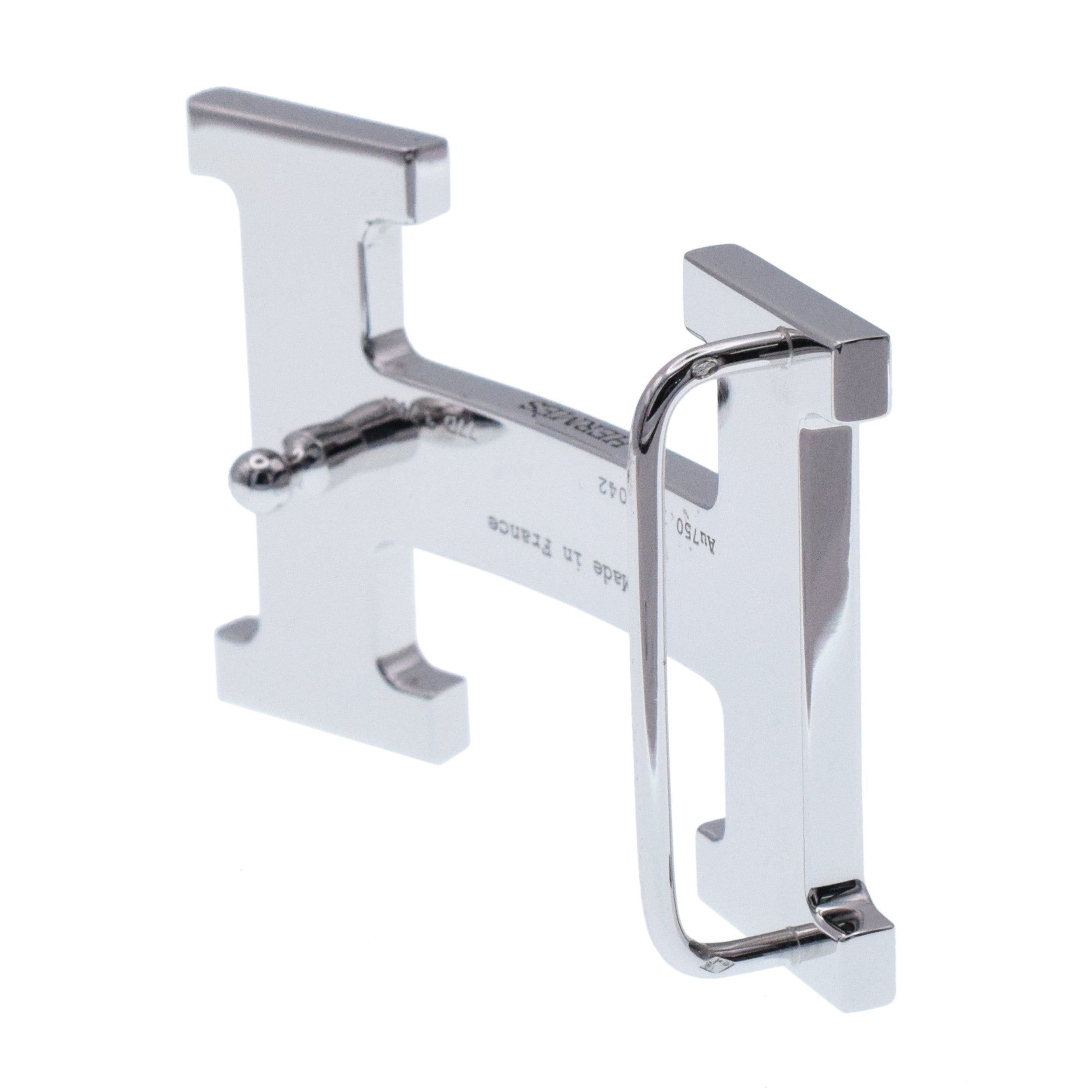 Hermes ' Constance ' Diamond Belt Buckle In 18k White Gold