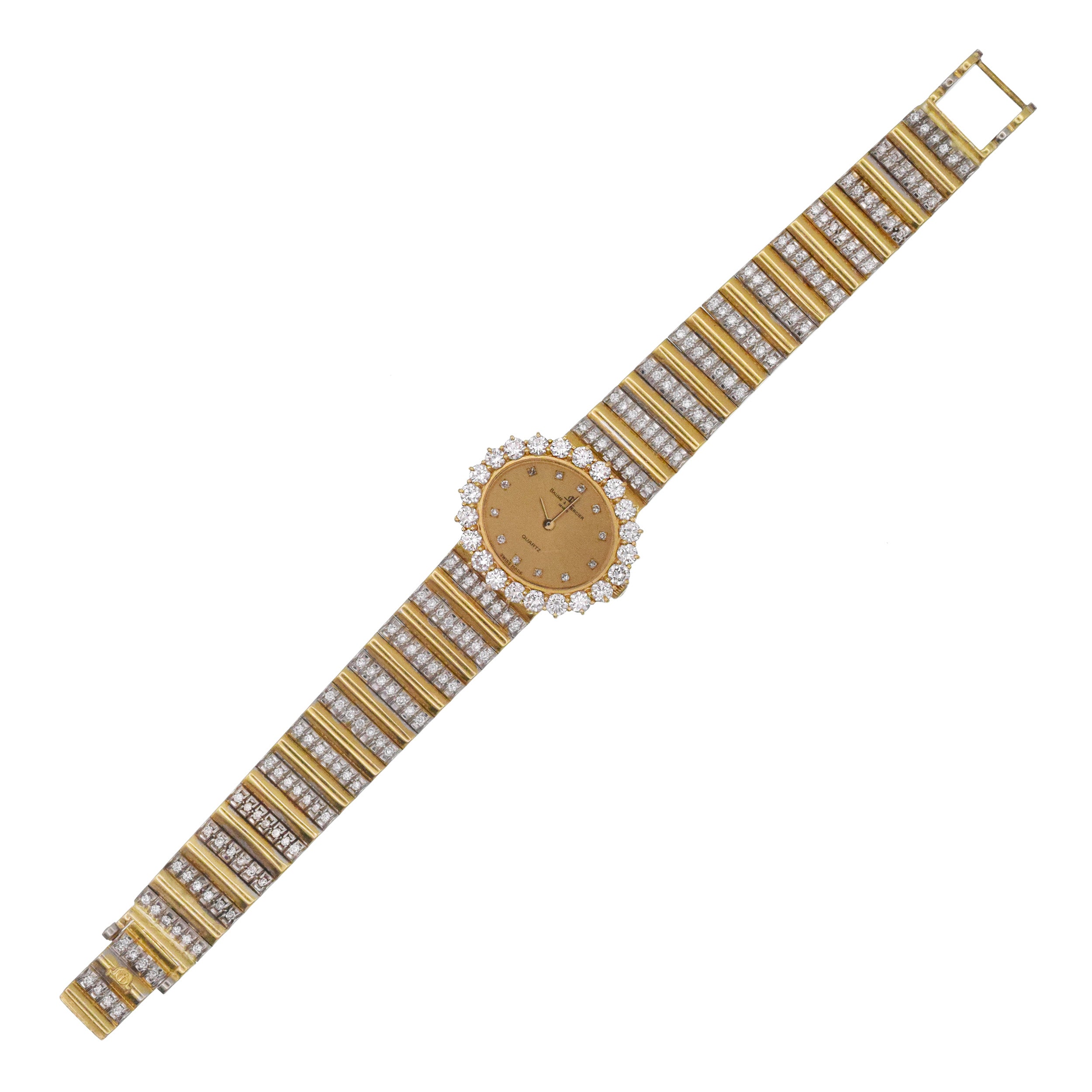 Baume & Mercier 18K Yellow Gold And Damond Wrist Watch