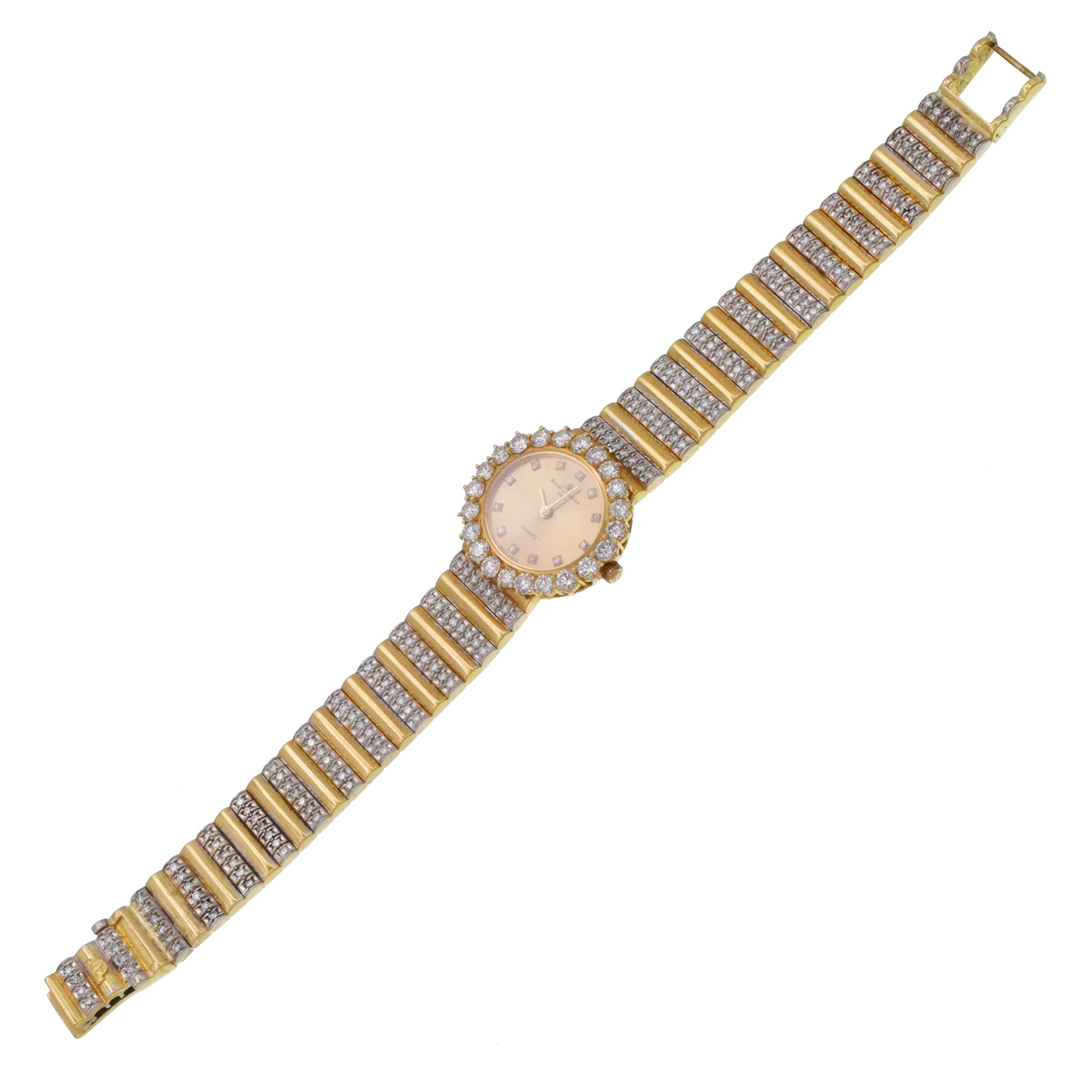 Baume & Mercier 18K Yellow Gold And Damond Wrist Watch