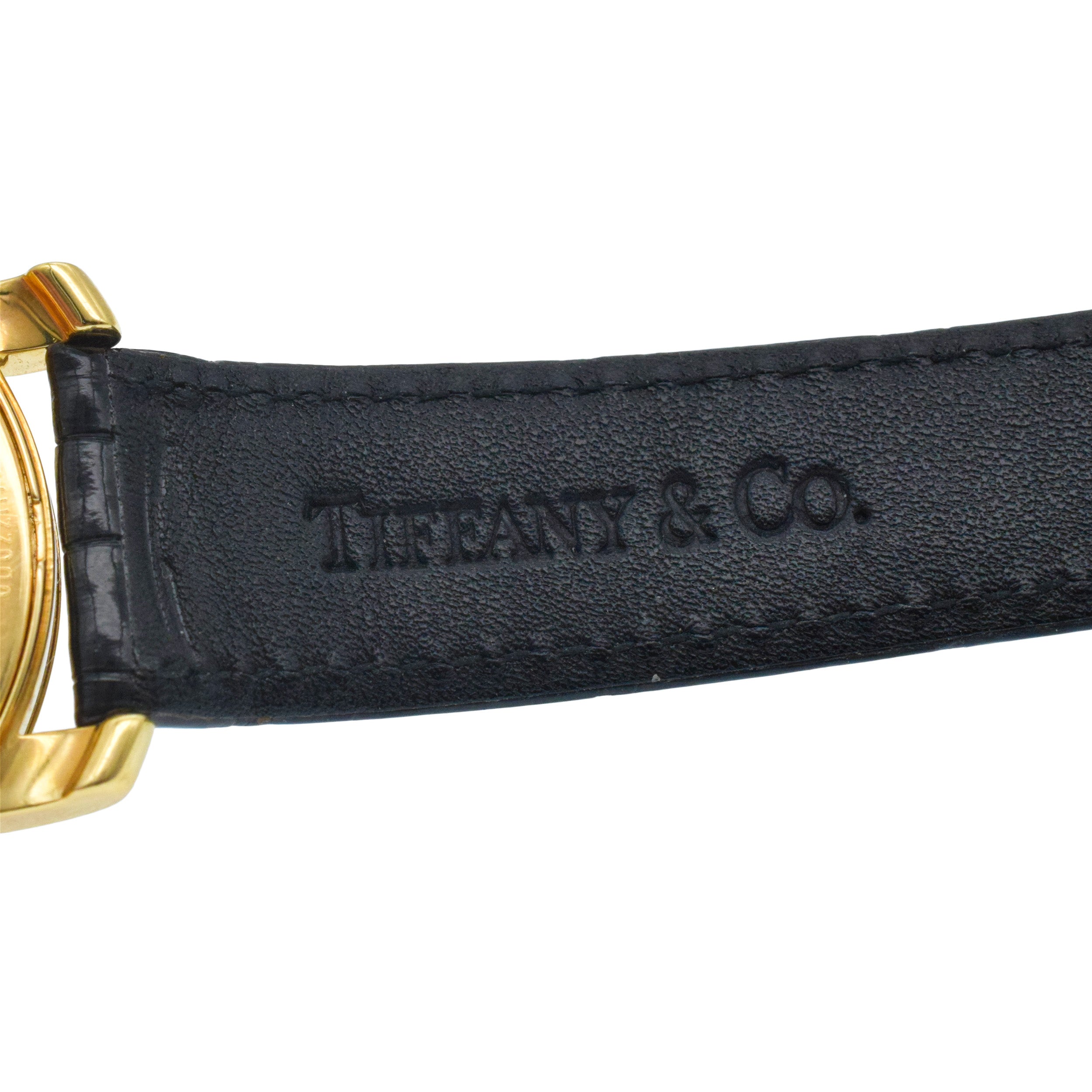Tiffany & Co. Mark Coupe 18k Yellow Gold Watch With Original Alligator Strap
