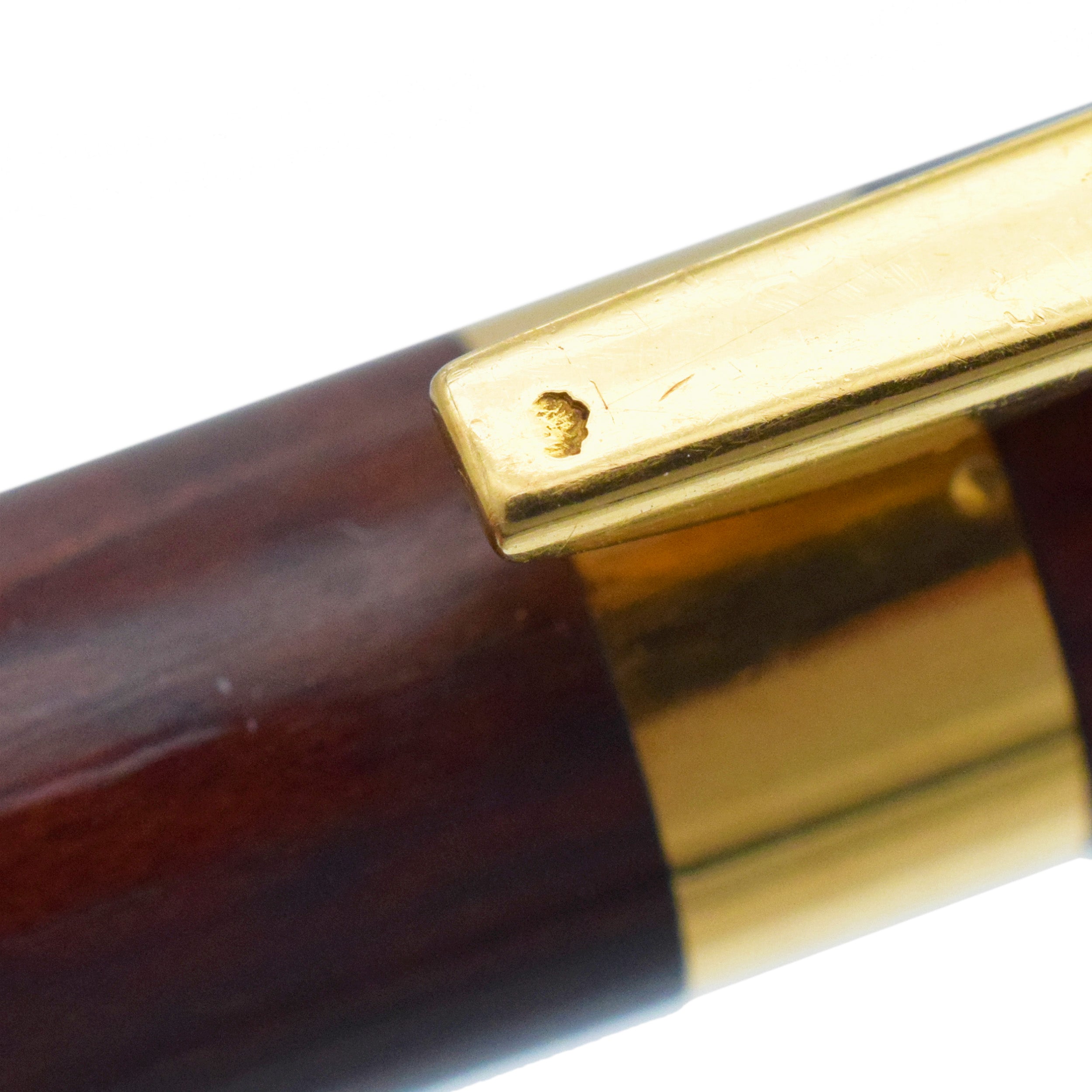 Van Cleef & Arpels 18k Yellow Gold And Wood Pen