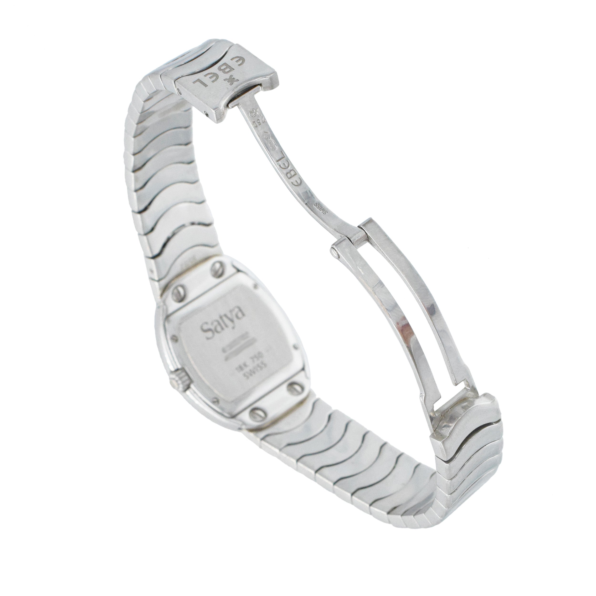 Edel Satya 18k White Gold Watch With Diamonds And Mother Of Pearl