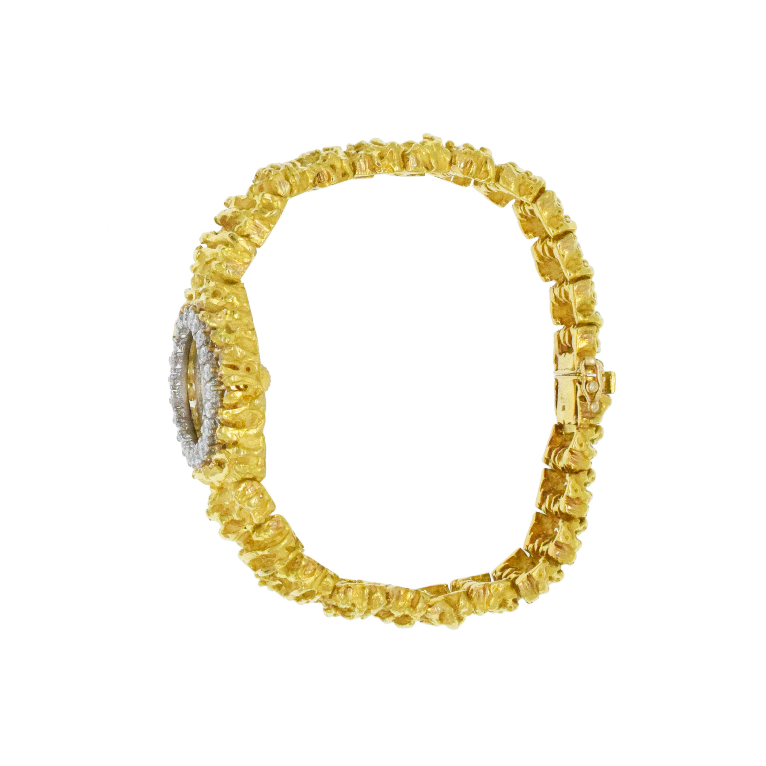 Ebel Lady's Gold and Diamond Cocktail Wristwatch In 18k Yellow Gold