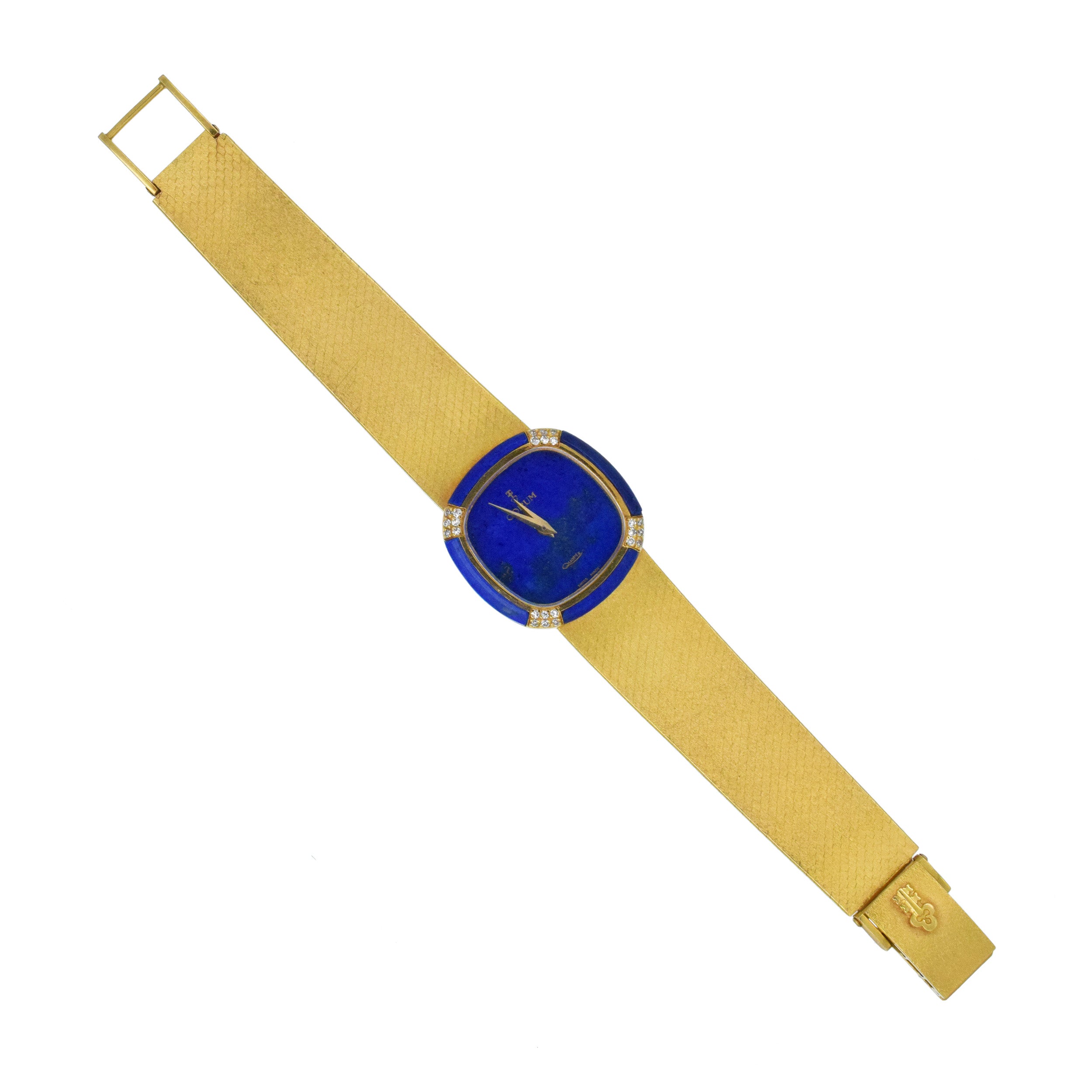 Corum Lapis Lazuli And Diamond Ladies Wrist Watch In 18k Yellow Gold