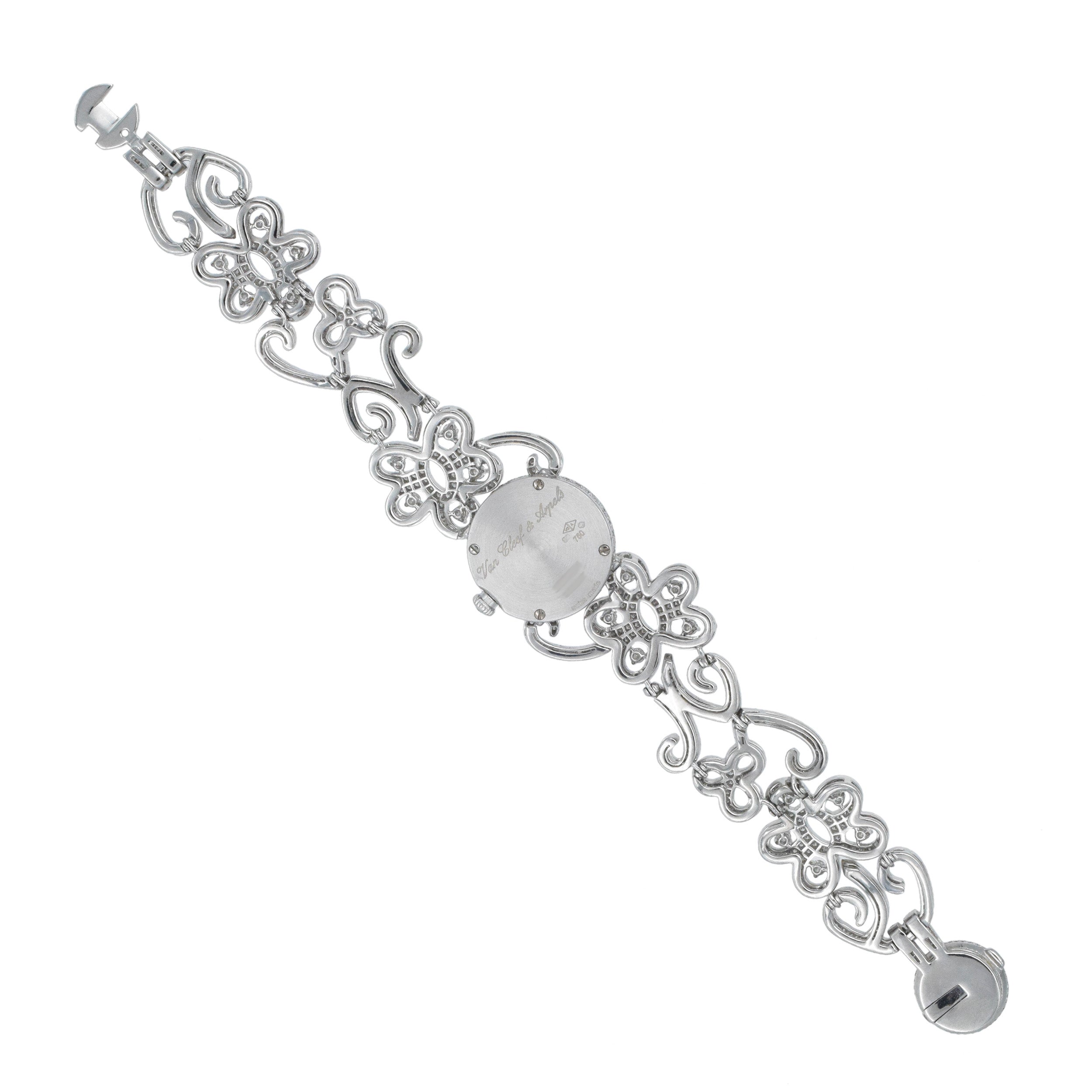 Van Cleef & Arpels Diamond "Dentelle" Watch In 18k White Gold
