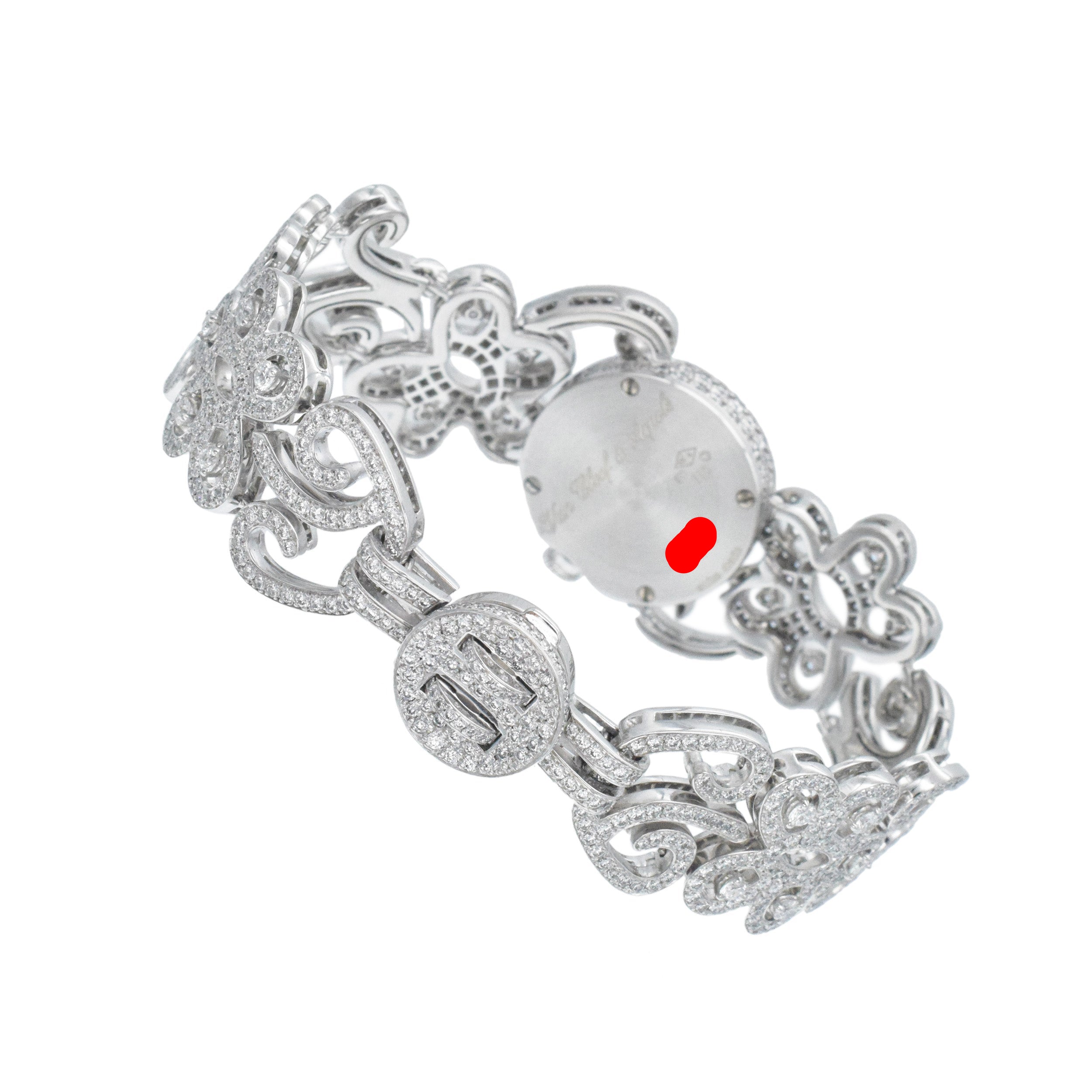 Van Cleef & Arpels Diamond "Dentelle" Watch In 18k White Gold