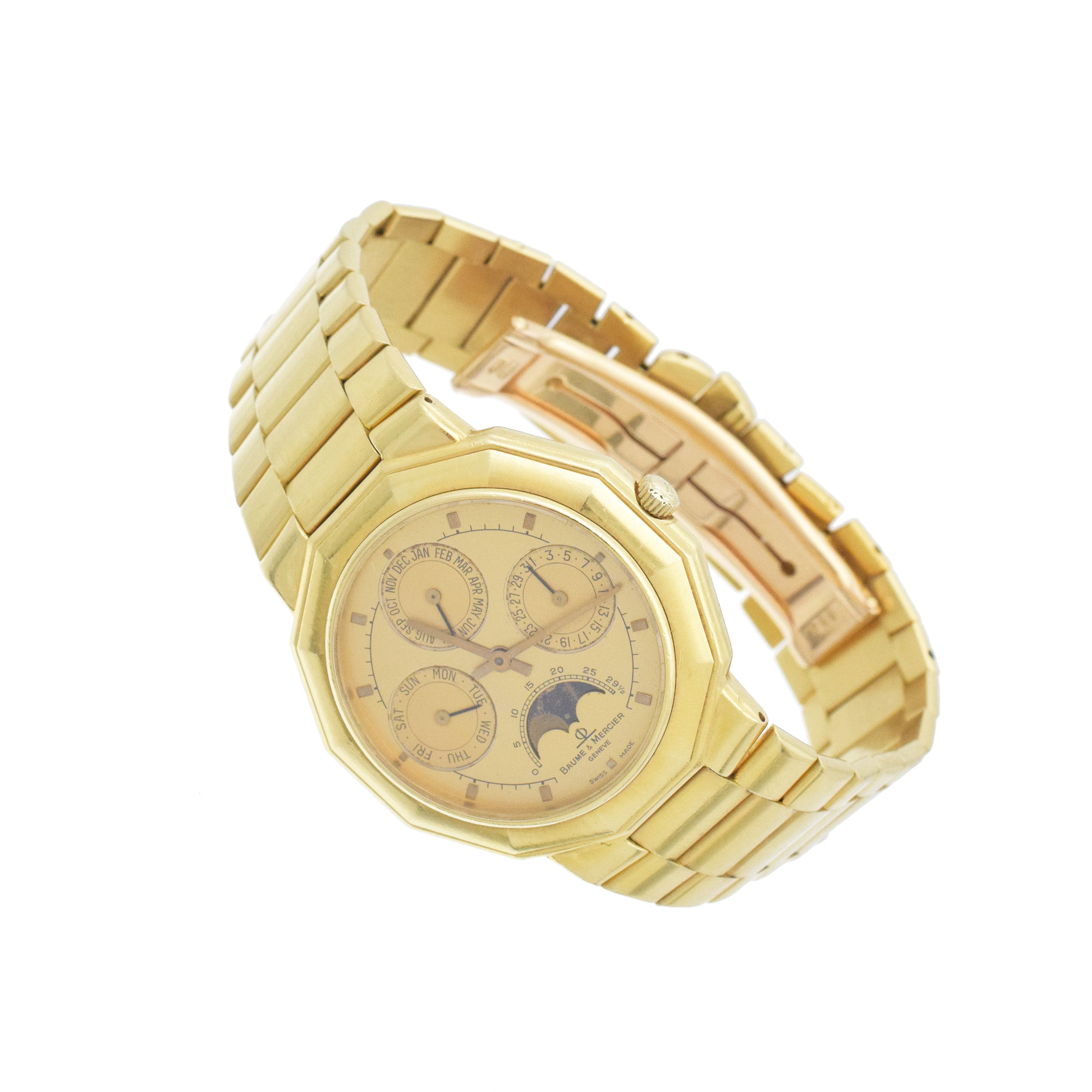Baume & Mercier Riviera Wrist Watch In 18k Yellow Gold