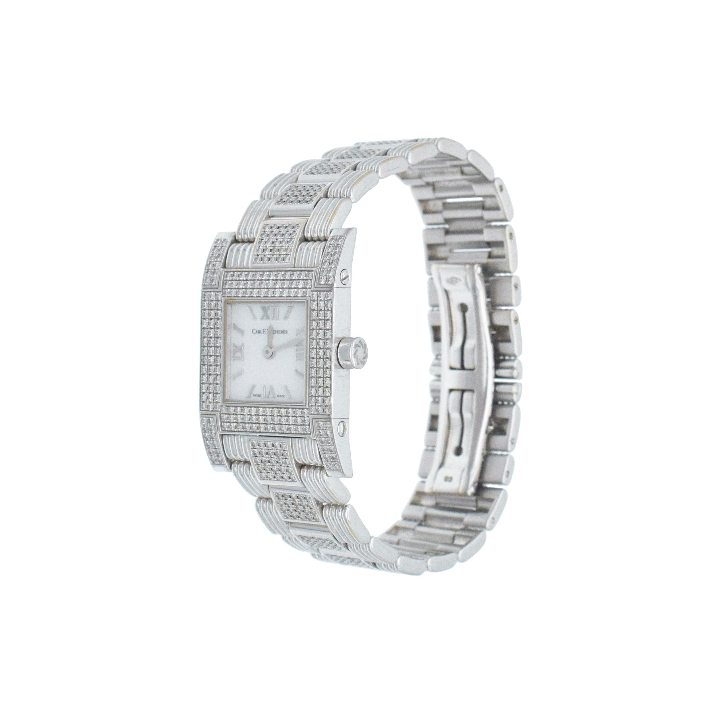 Carl F. Bucherer Pathos Midi Ladies Diamond Wrist Watch In 18k White Gold