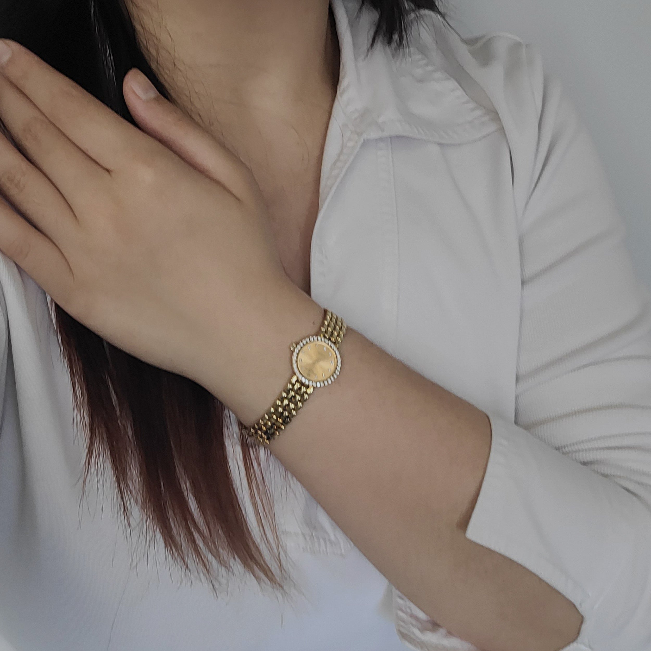 Baume & Mercier 18k & 14k Yellow Gold Ladies Wrist Watch With Diamonds