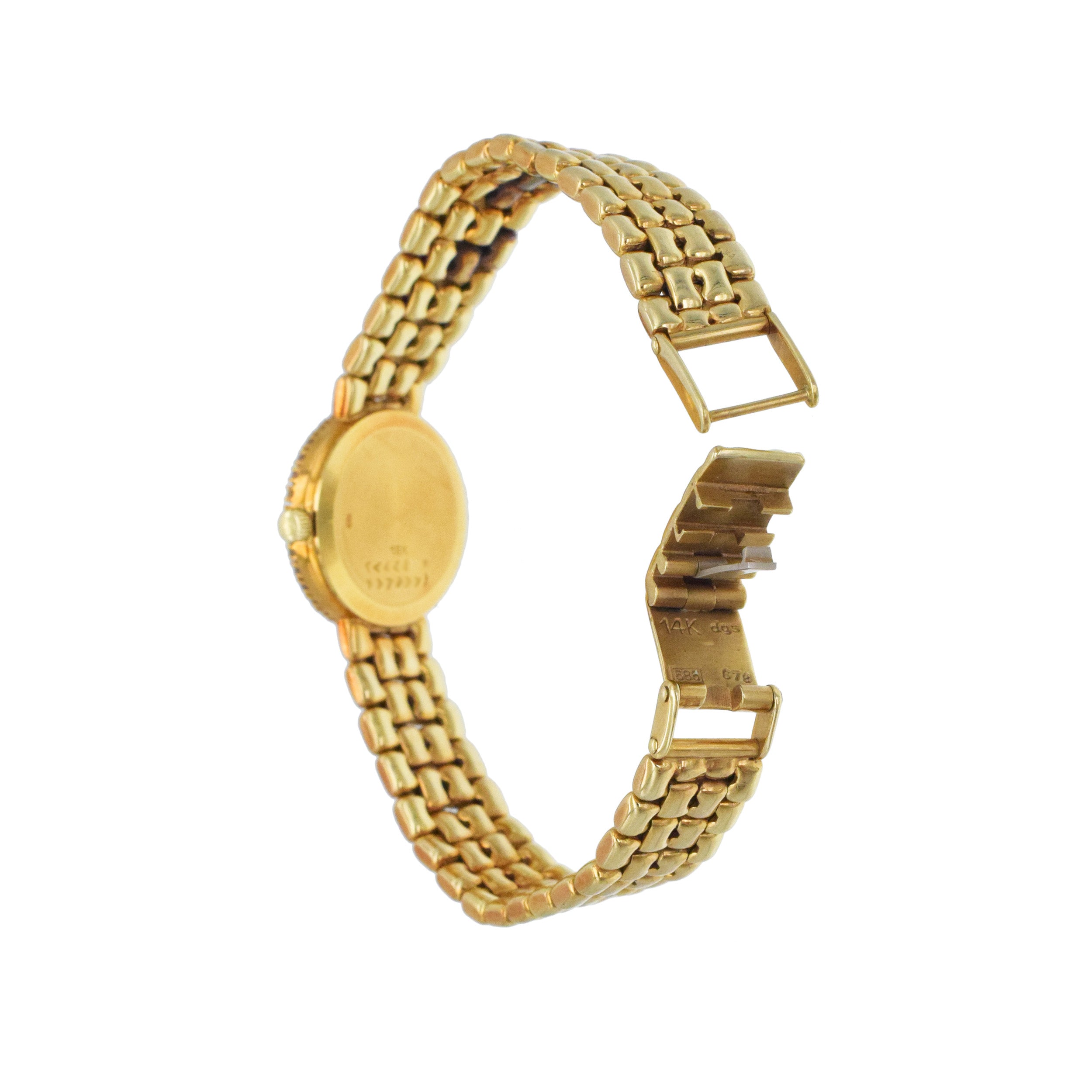 Baume & Mercier 18k & 14k Yellow Gold Ladies Wrist Watch With Diamonds