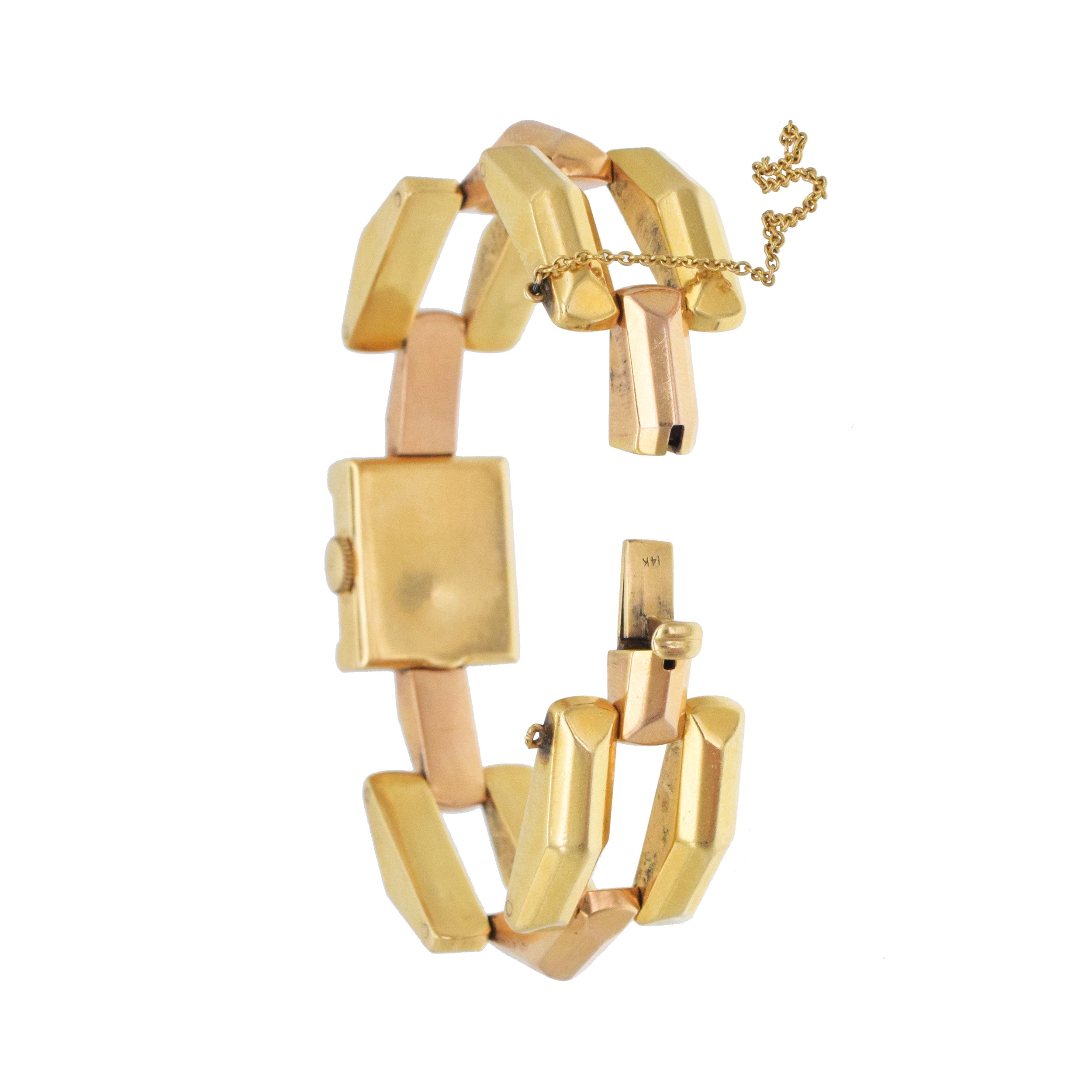 Otto Grun Vintage Wrist Watch In 14k Yellow And Rose Gold