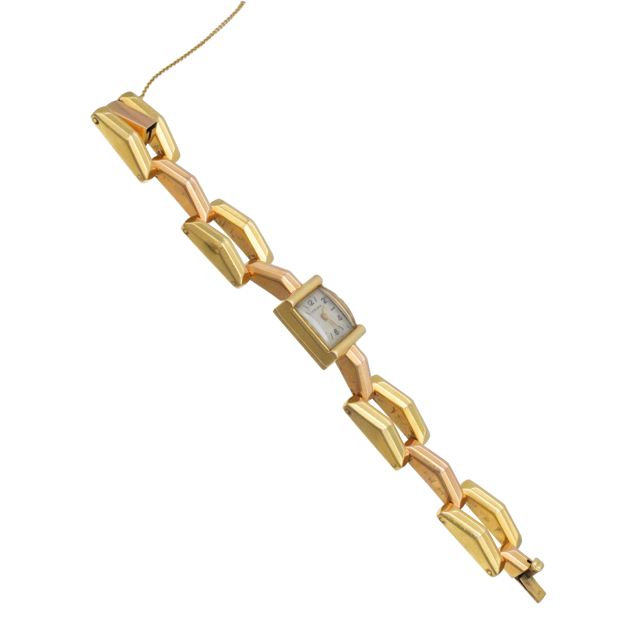 Otto Grun Vintage Wrist Watch In 14k Yellow And Rose Gold