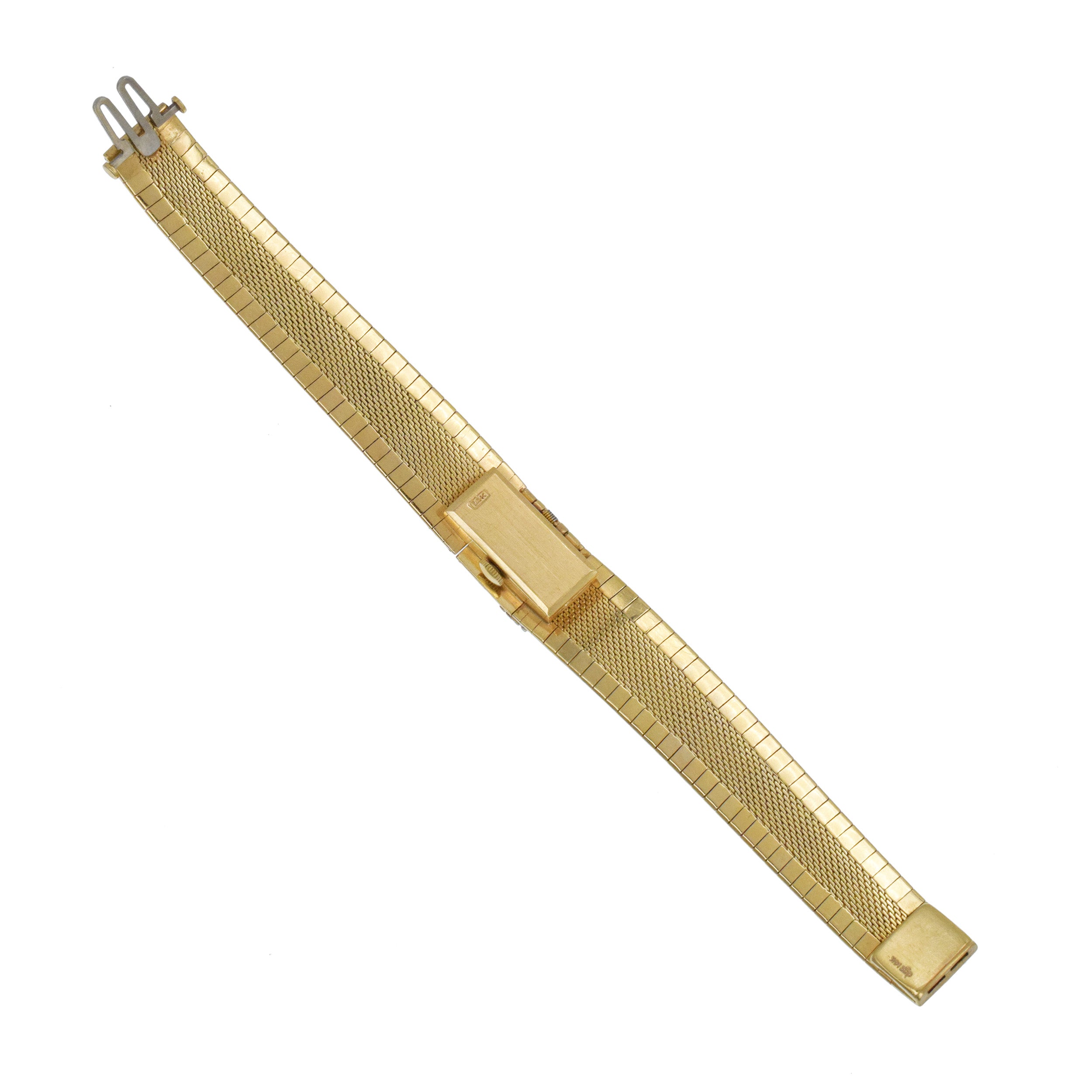 Baume & Mercier Vintage 14k Yellow Gold Peekaboo Wrist Watch With Diamonds