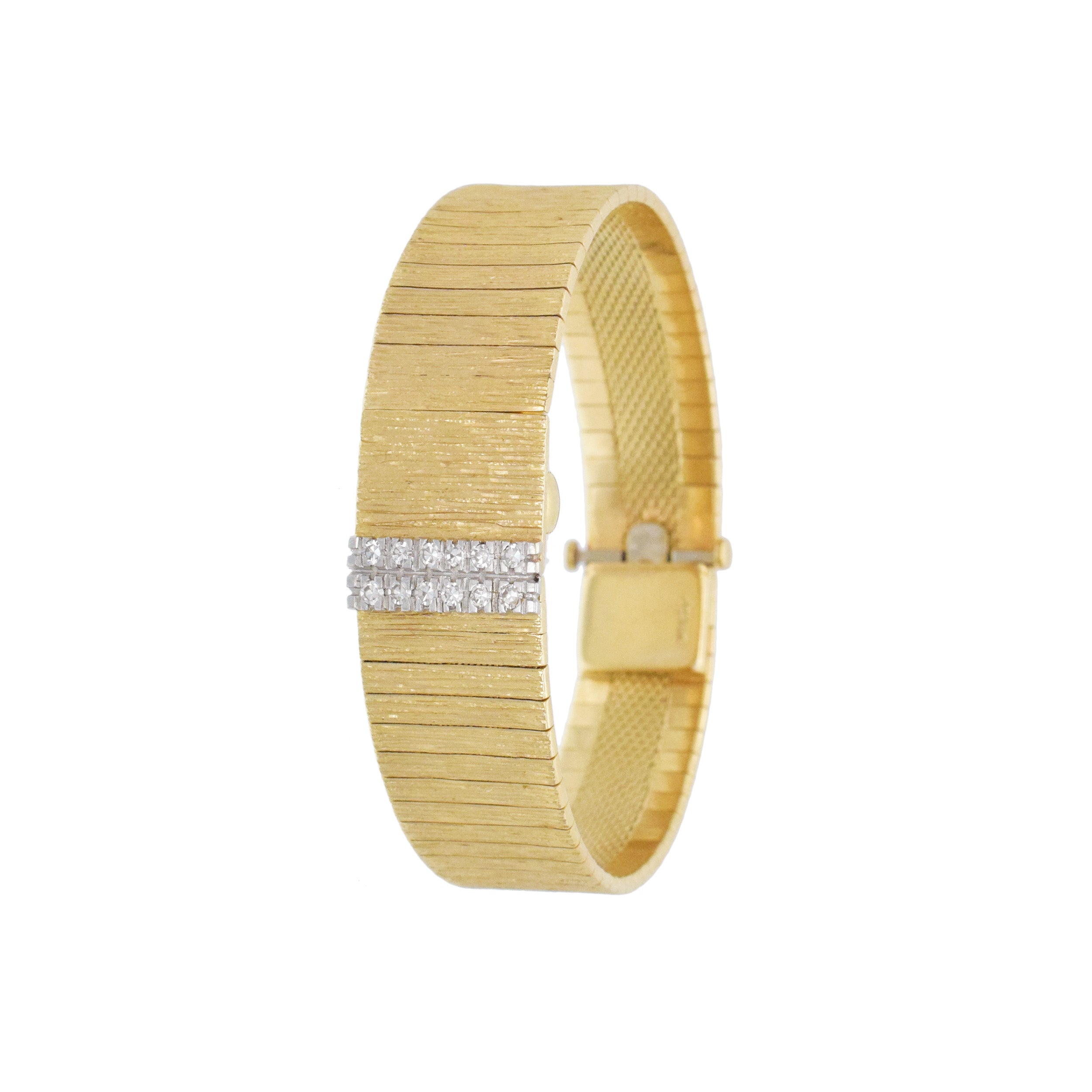 Baume & Mercier Vintage 14k Yellow Gold Peekaboo Wrist Watch With Diamonds