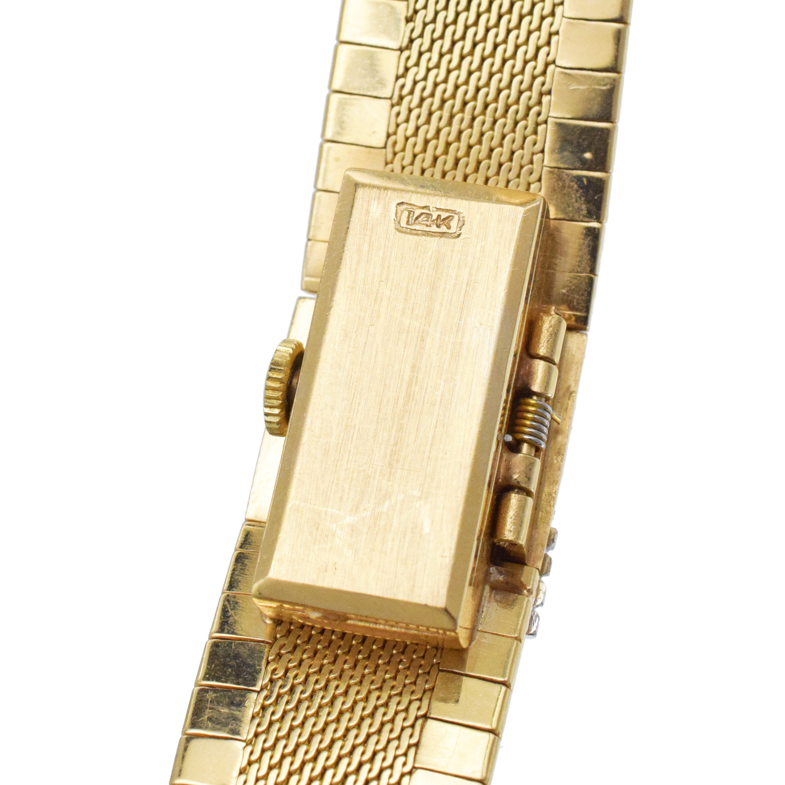 Baume & Mercier Vintage 14k Yellow Gold Peekaboo Wrist Watch With Diamonds