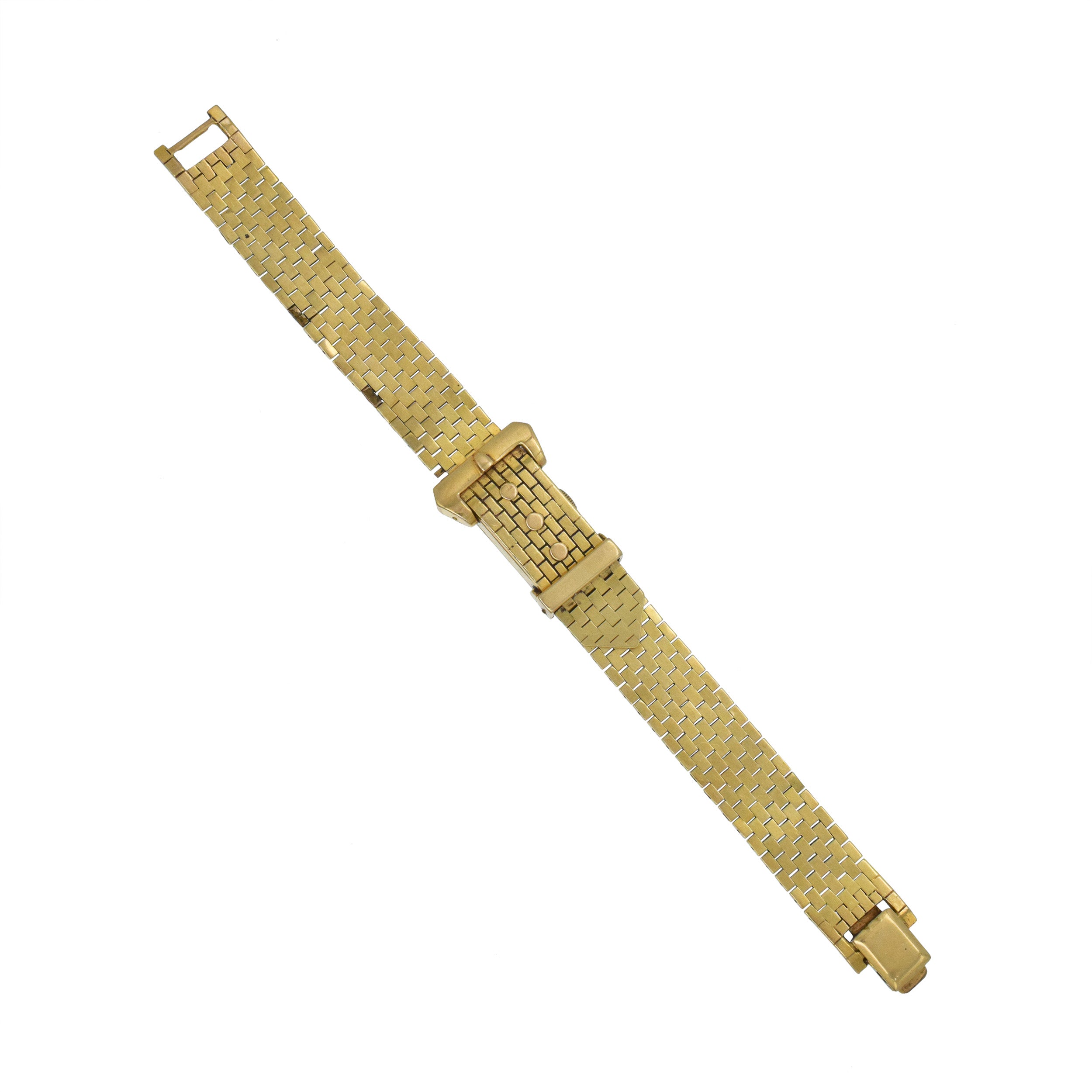 De Riba Vintage Belt Buckle Peekaboo Watch In 14k Yellow Gold