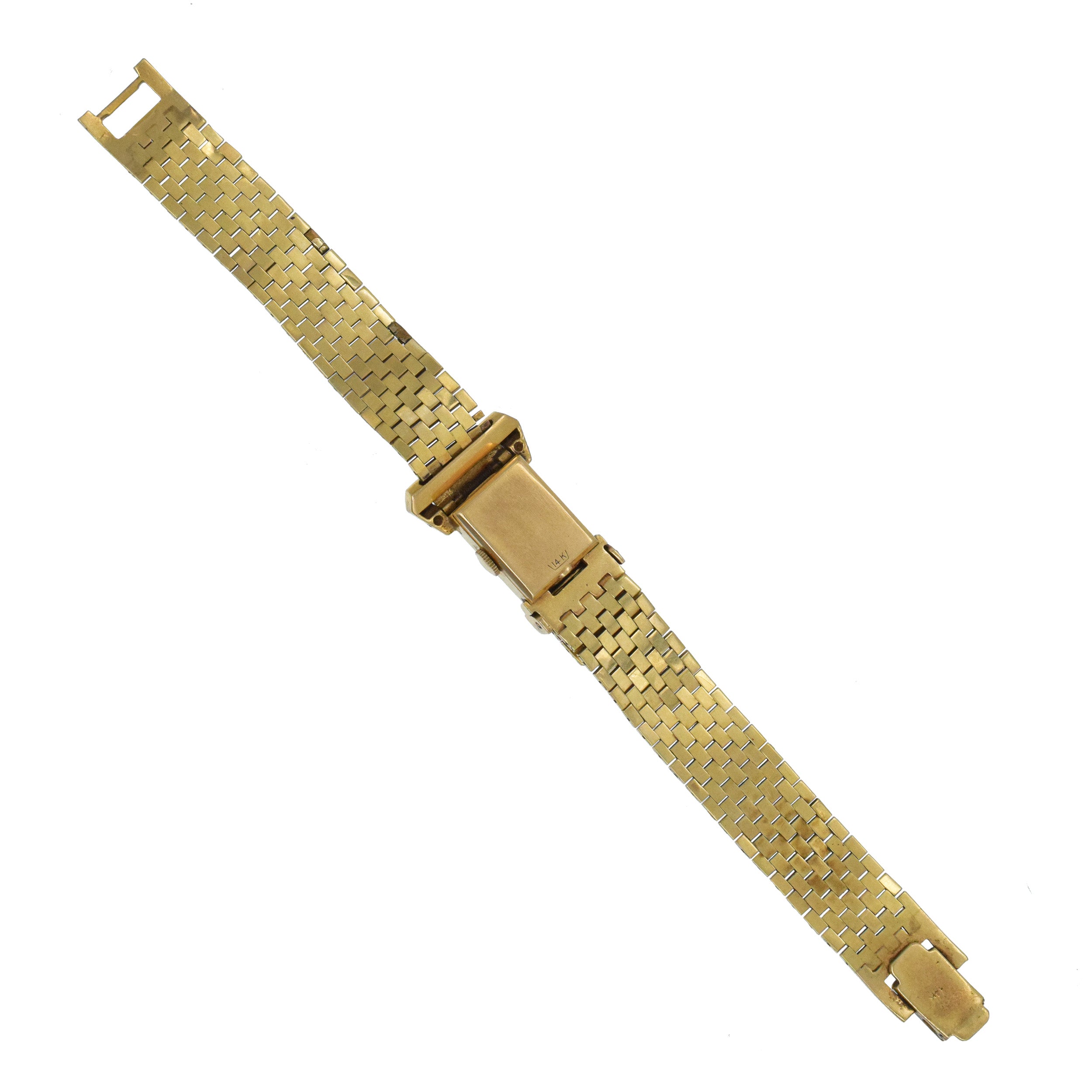 De Riba Vintage Belt Buckle Peekaboo Watch In 14k Yellow Gold