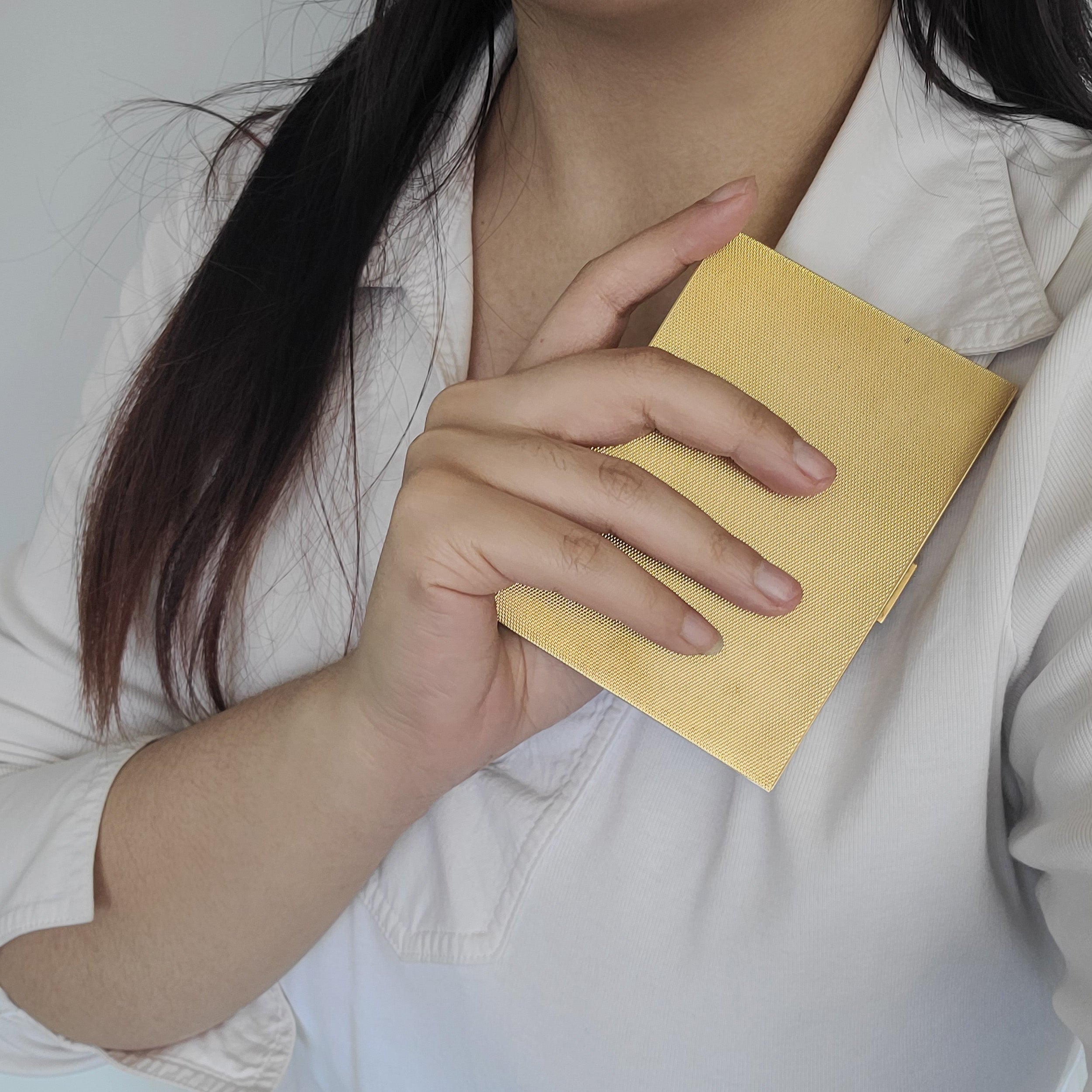 18k Yellow Gold Textured Cigarette Case