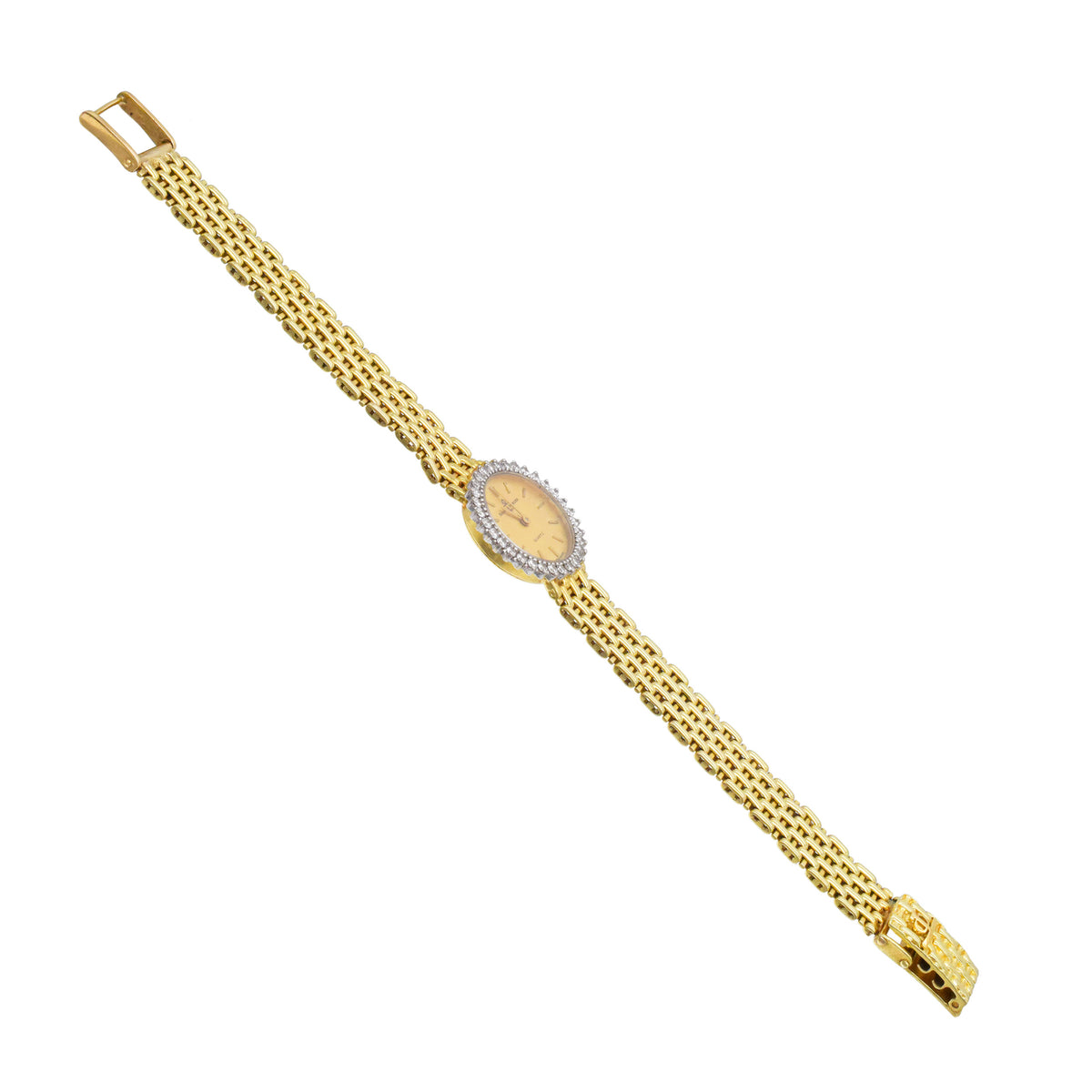 Vintage Baume & Mercier Ladies Wrist Watch In 14k Yellow Gold