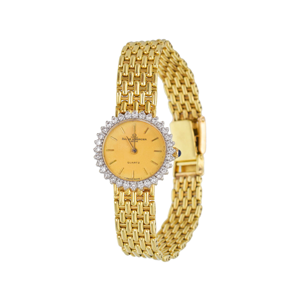 Vintage Baume & Mercier Ladies Wrist Watch In 14k Yellow Gold
