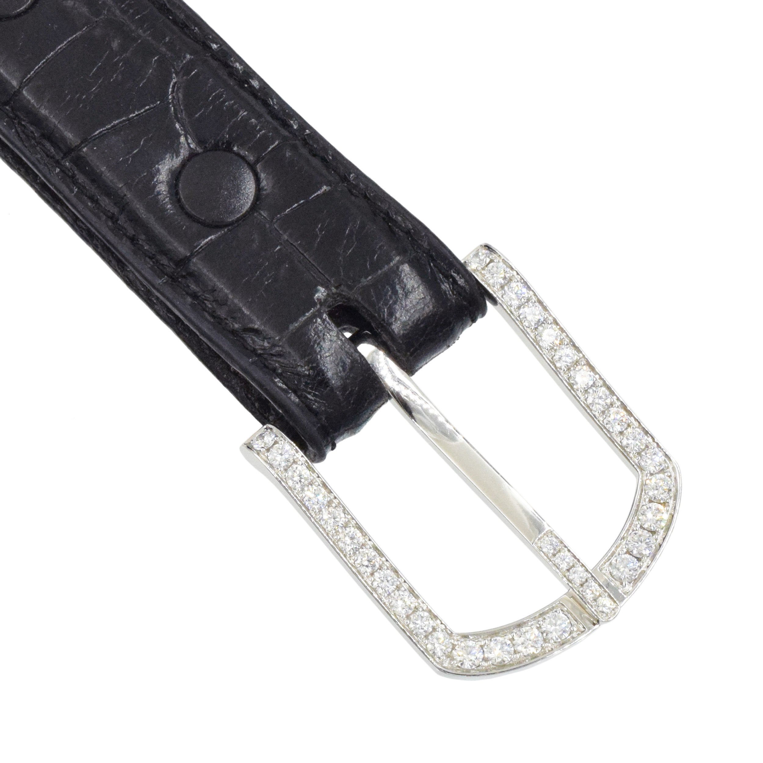 Platinum And Diamond Classic Belt Buckle