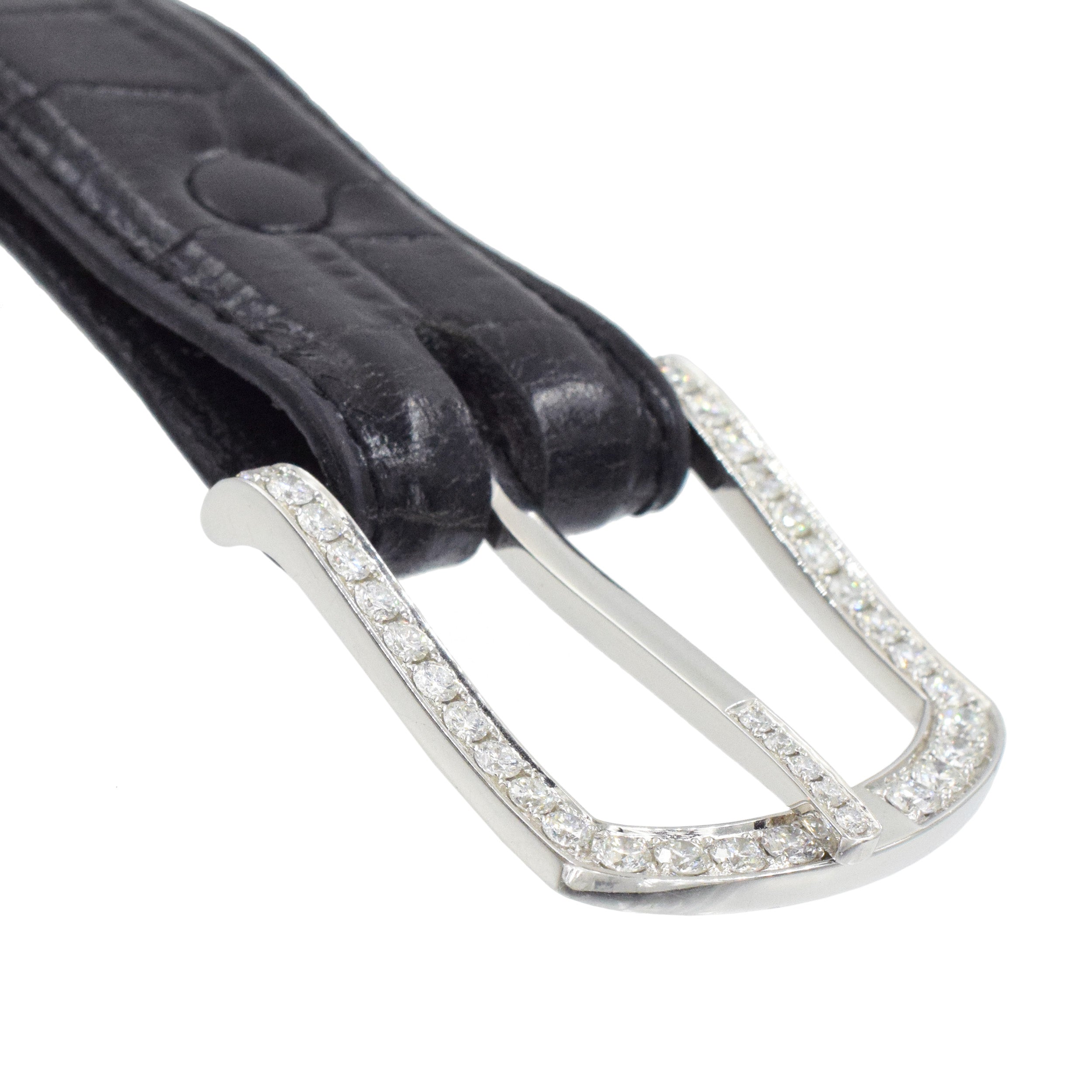 Platinum And Diamond Classic Belt Buckle