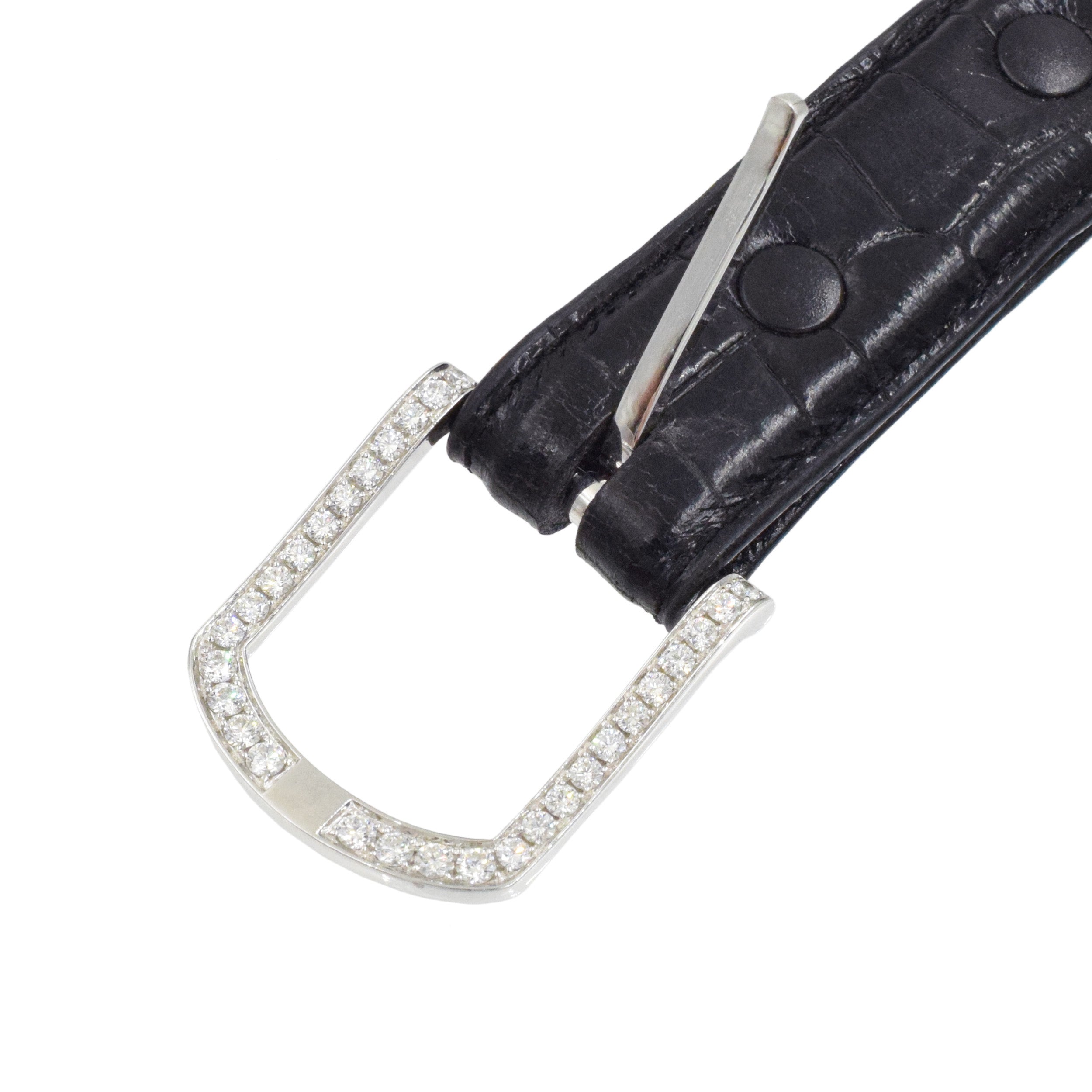 Platinum And Diamond Classic Belt Buckle