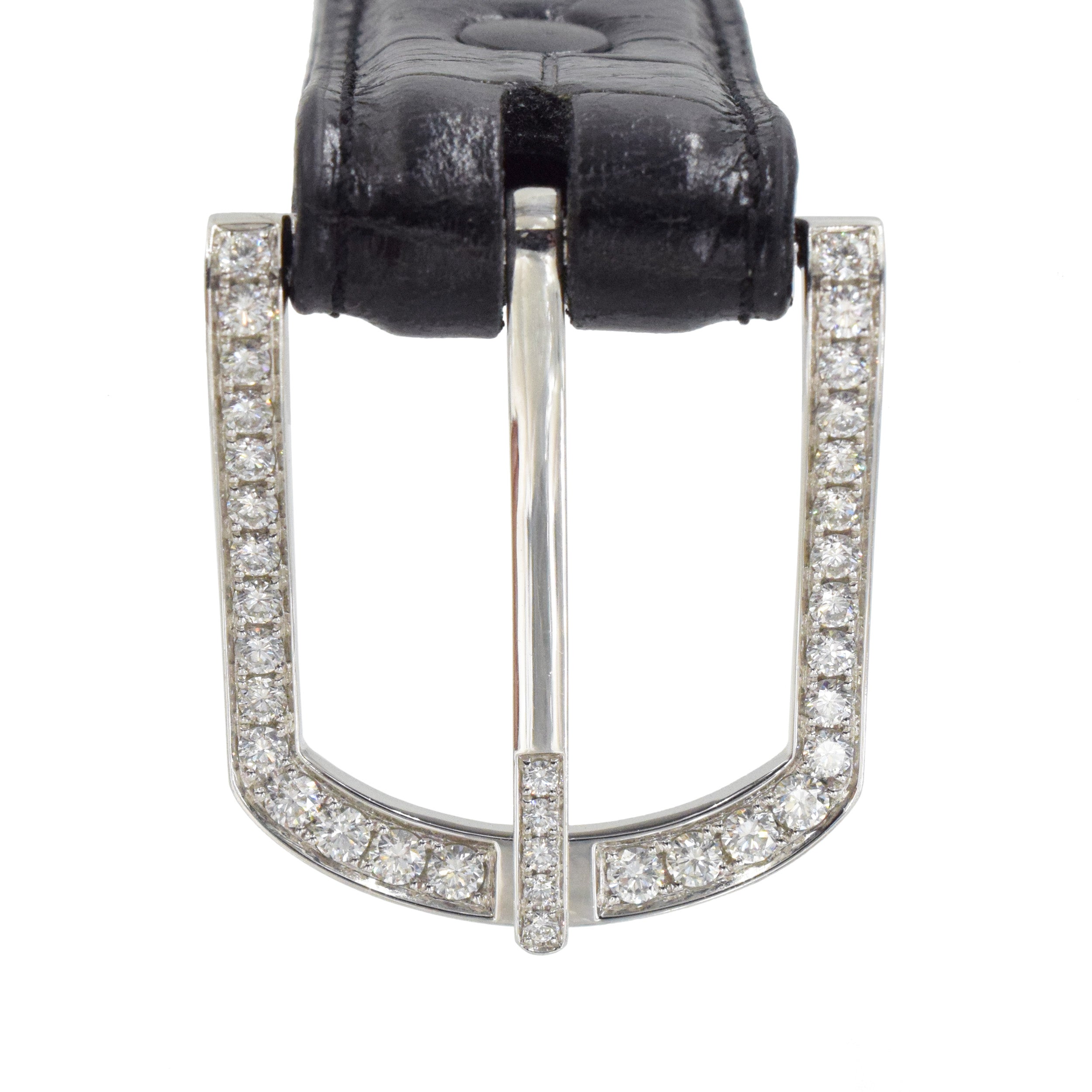 Platinum And Diamond Classic Belt Buckle