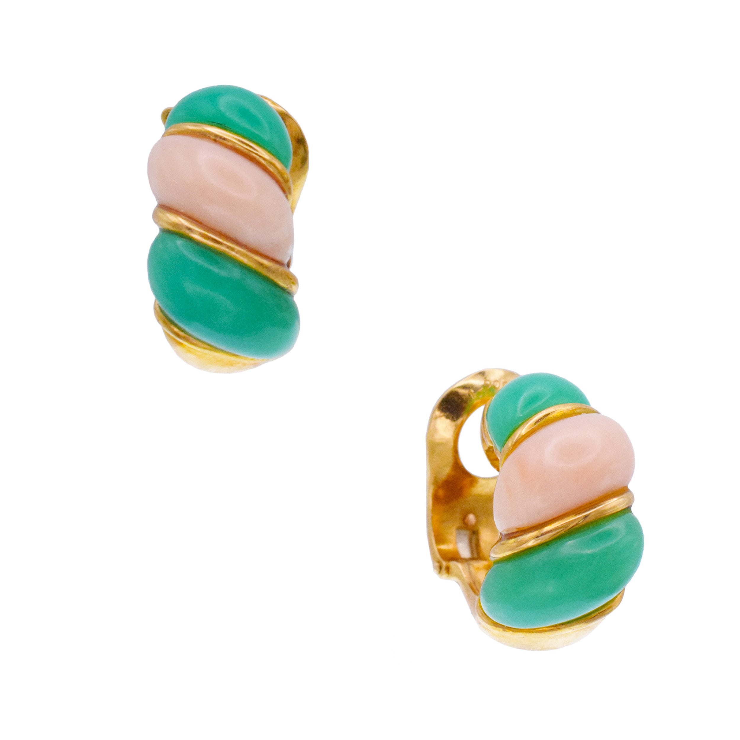 Van Cleef & Arpels Gemstone And Diamond Tubogas Necklace And Earrings Suite In 18k Yellow Gold