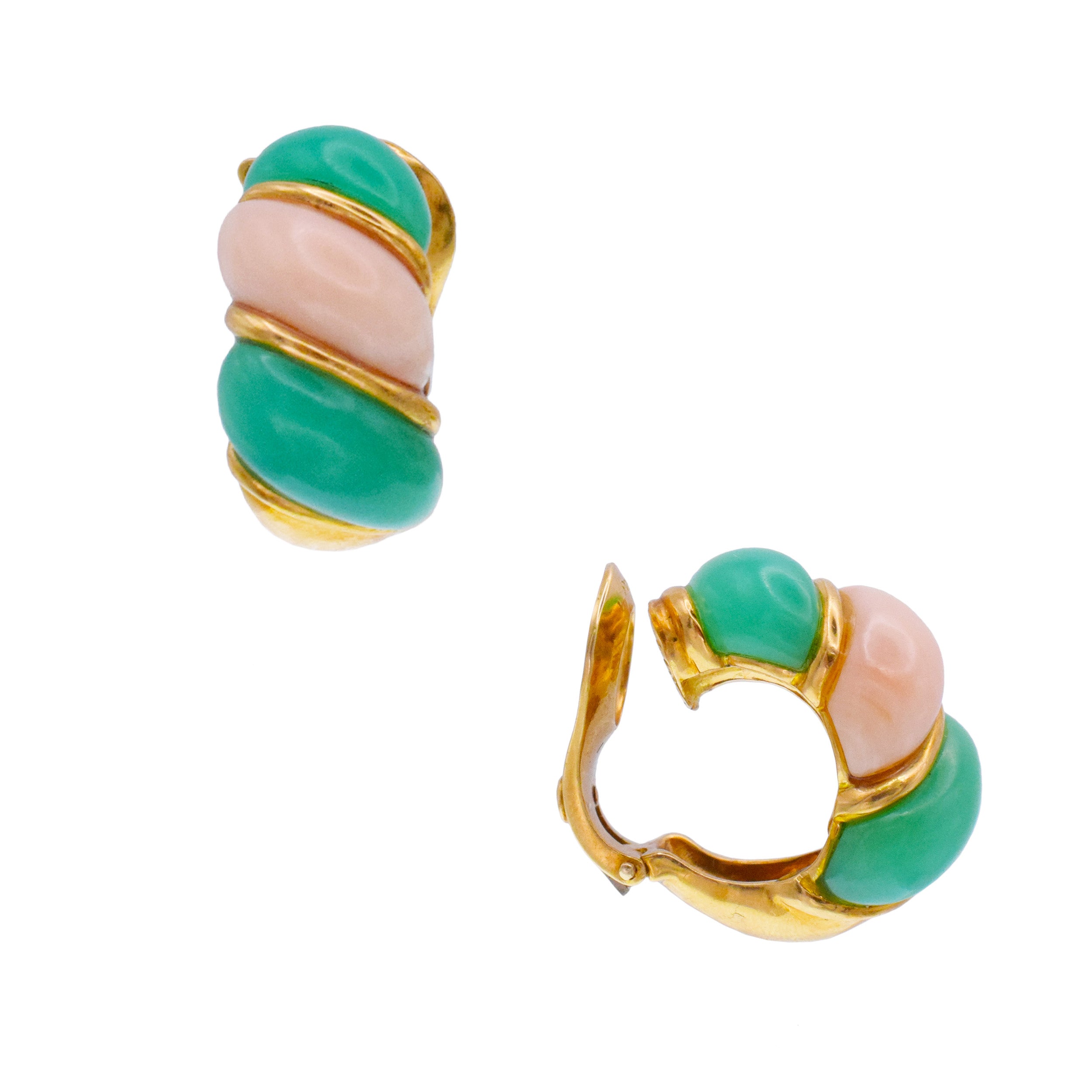 Van Cleef & Arpels Gemstone And Diamond Tubogas Necklace And Earrings Suite In 18k Yellow Gold