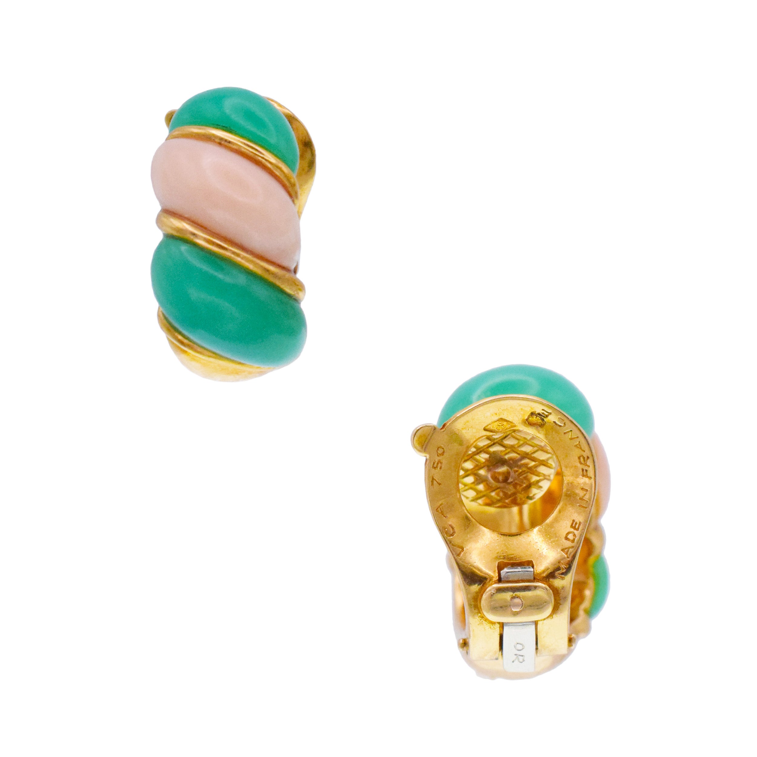 Van Cleef & Arpels Gemstone And Diamond Tubogas Necklace And Earrings Suite In 18k Yellow Gold