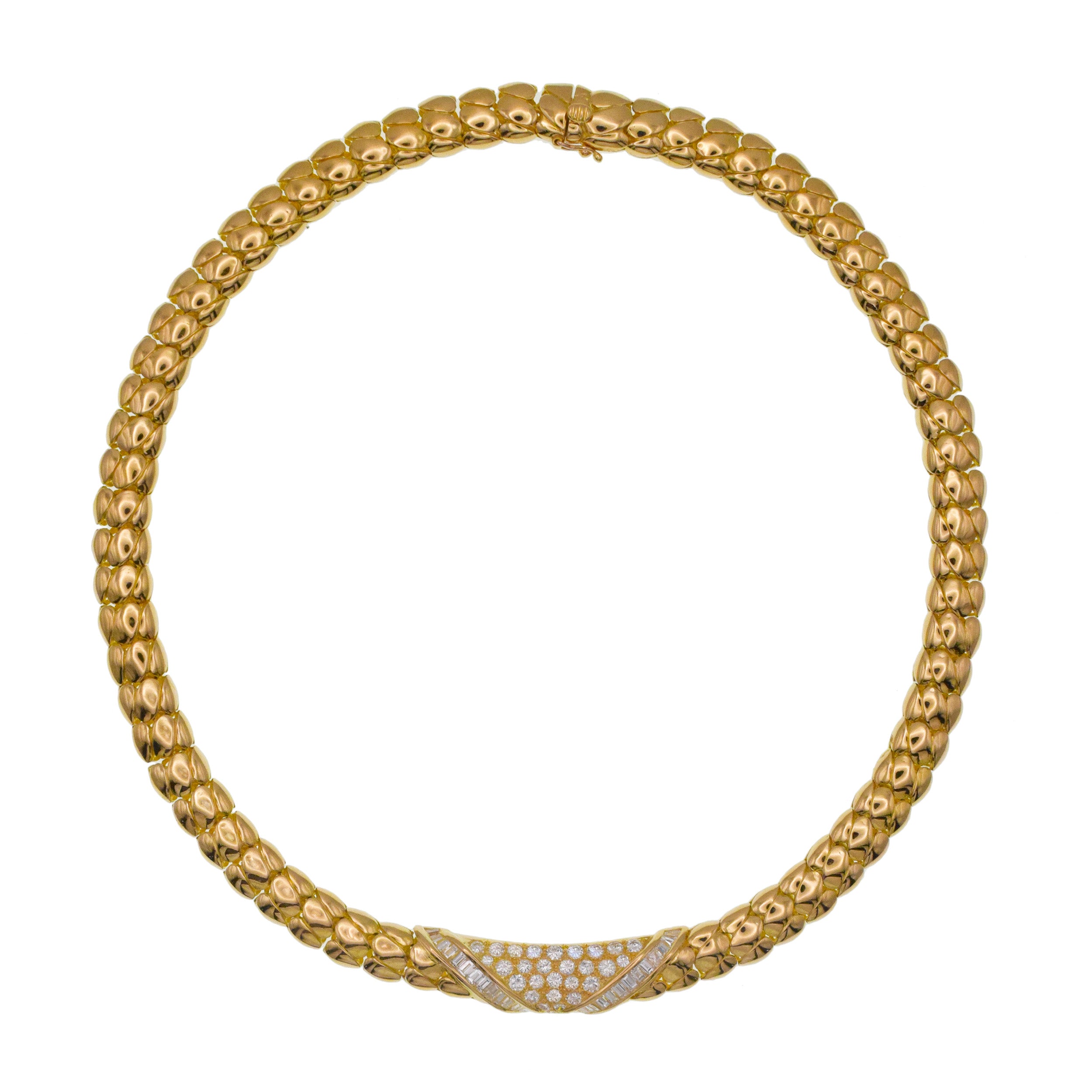 Van Cleef & Arpels 18k Yellow Gold Choker Necklace With Diamonds