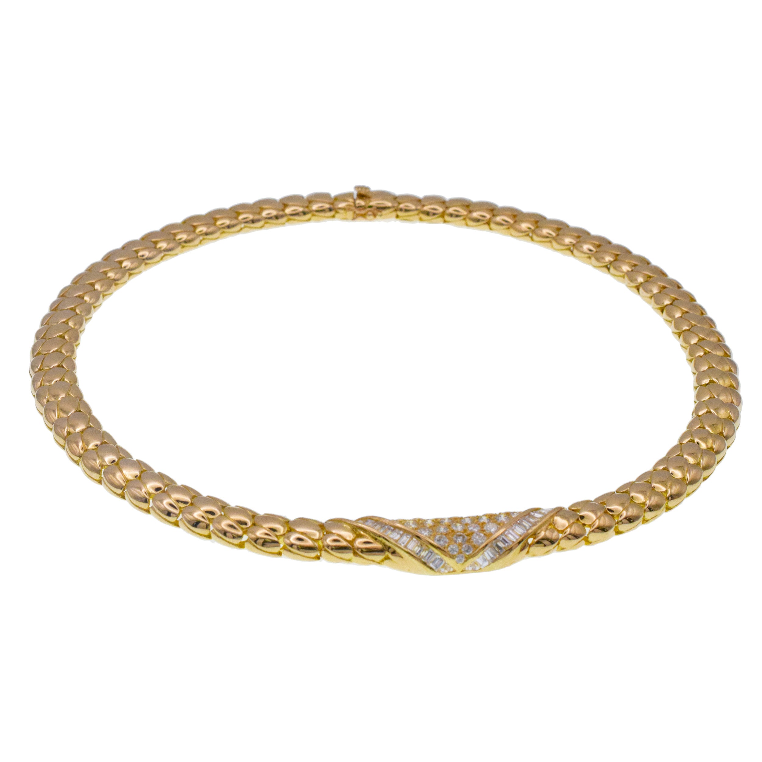 Van Cleef & Arpels 18k Yellow Gold Choker Necklace With Diamonds