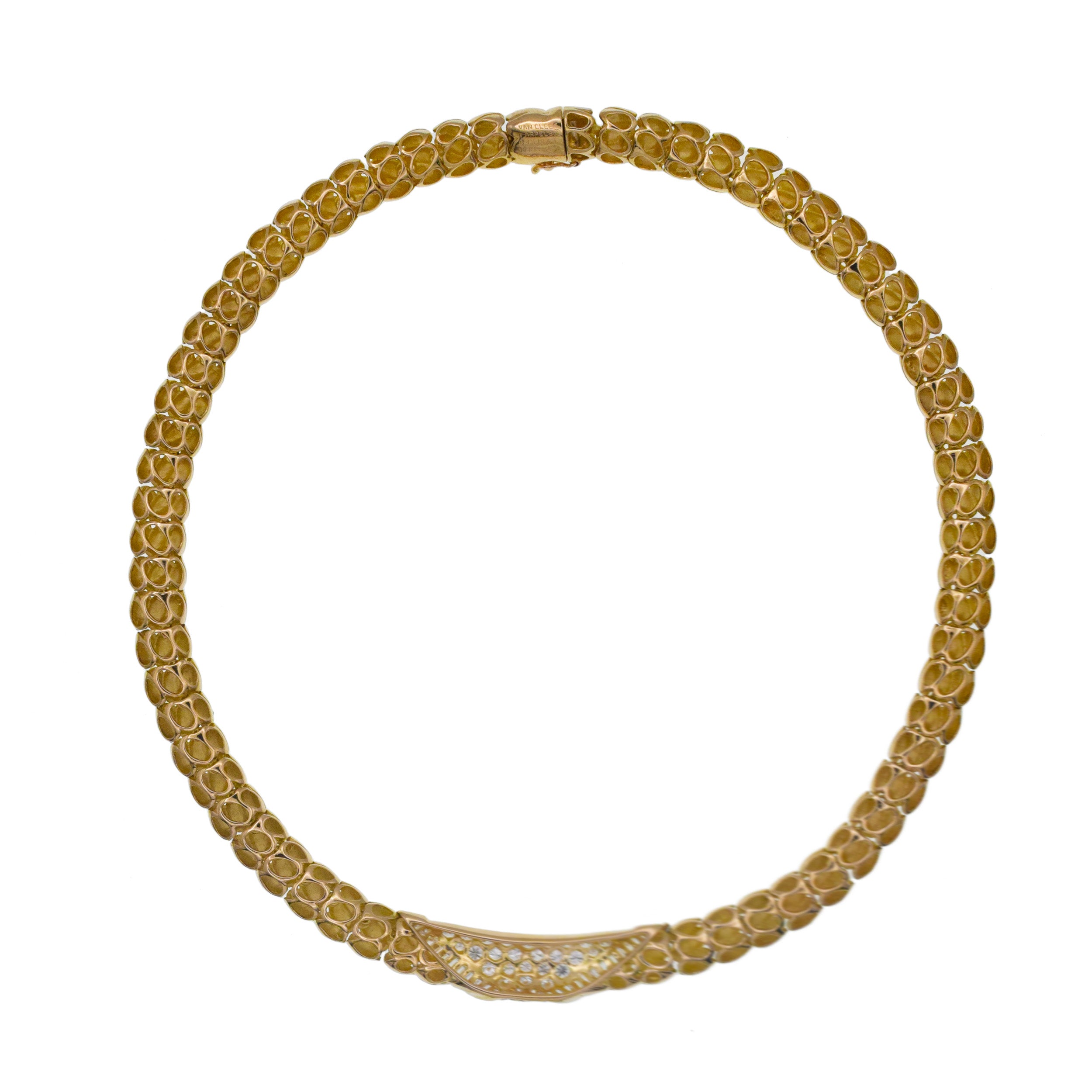 Van Cleef & Arpels 18k Yellow Gold Choker Necklace With Diamonds