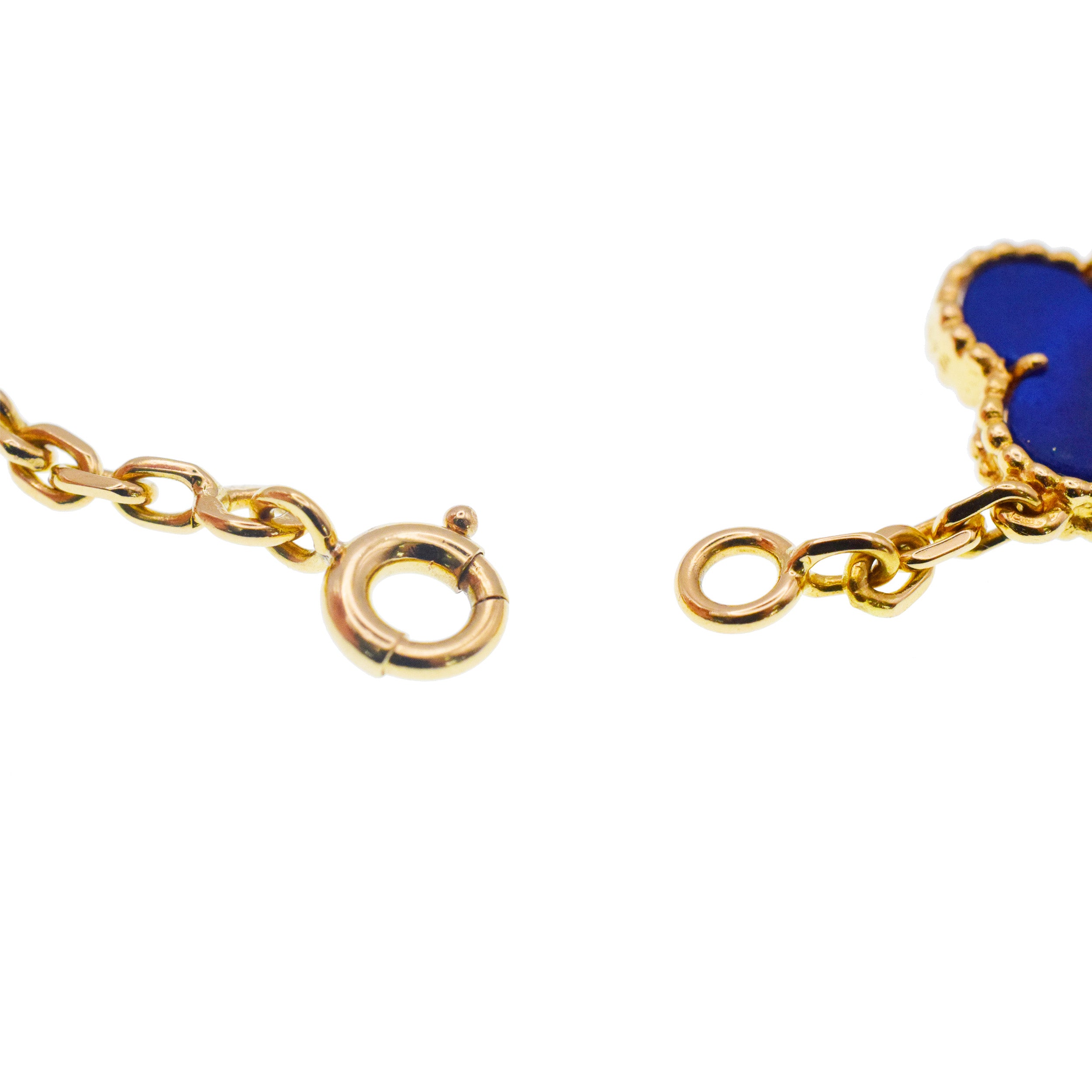 Van Cleef & Arpels Lapis Lazuli Vintage Alhambra Necklace In 18k Yellow Gold