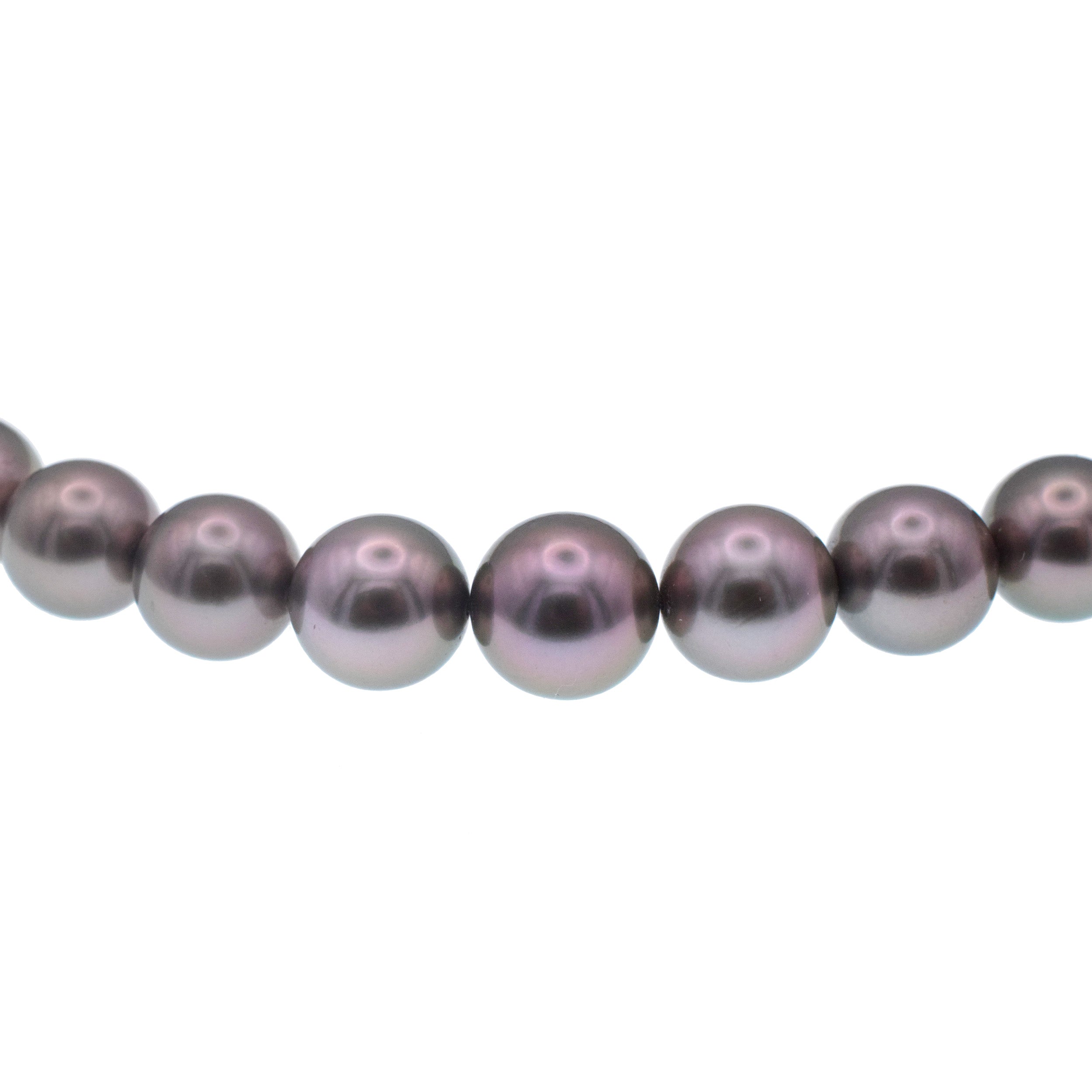 Black Tahitian Pearl Necklace With Diamond Encrusted Platinum Clasp
