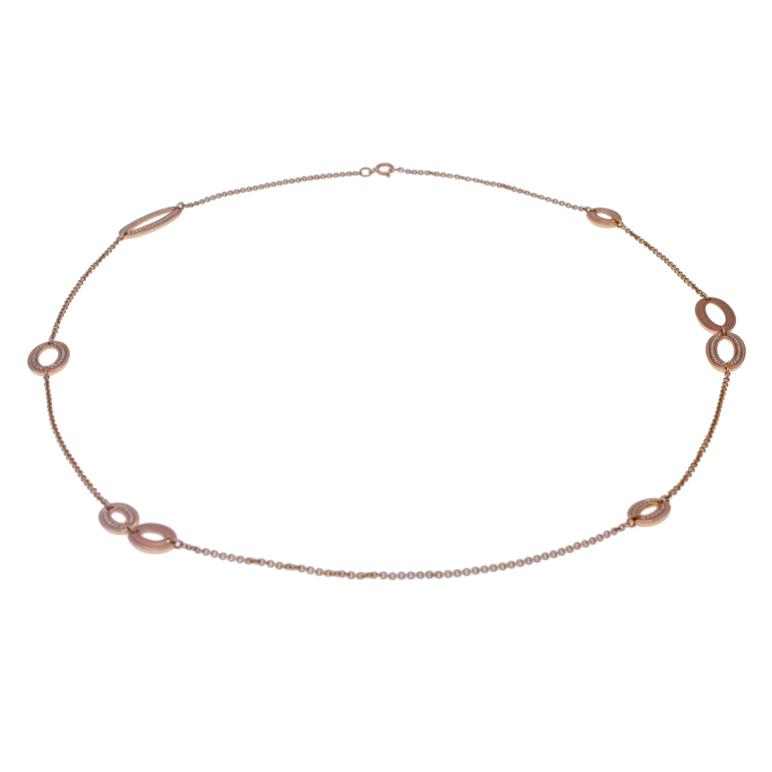 14k Rose Gold And Diamond Station Necklace