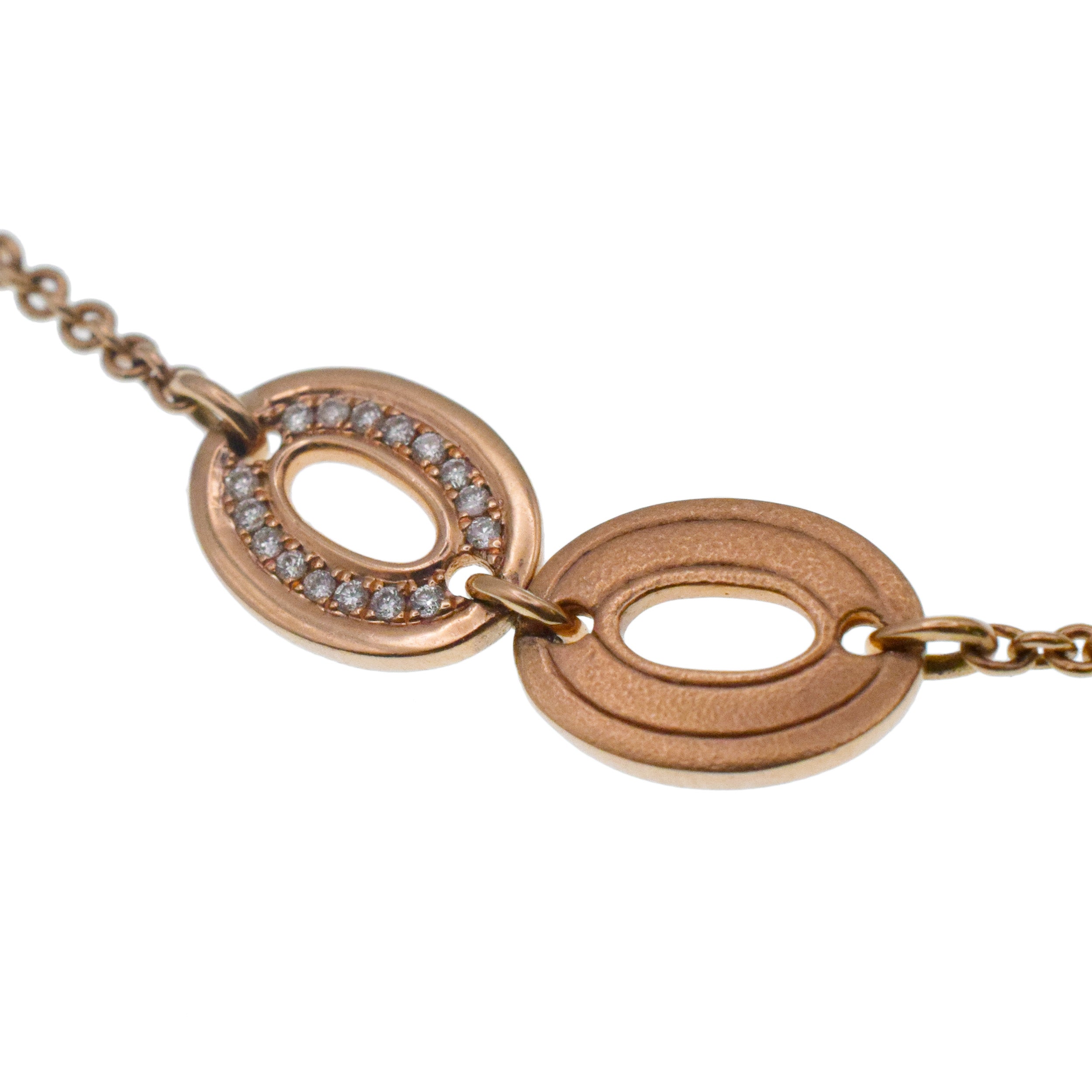 14k Rose Gold And Diamond Station Necklace