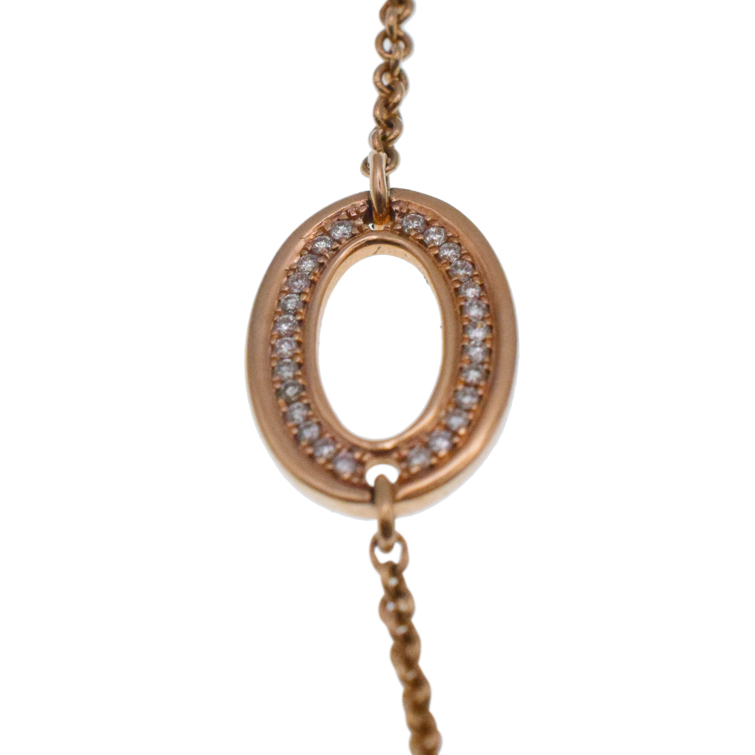 14k Rose Gold And Diamond Station Necklace