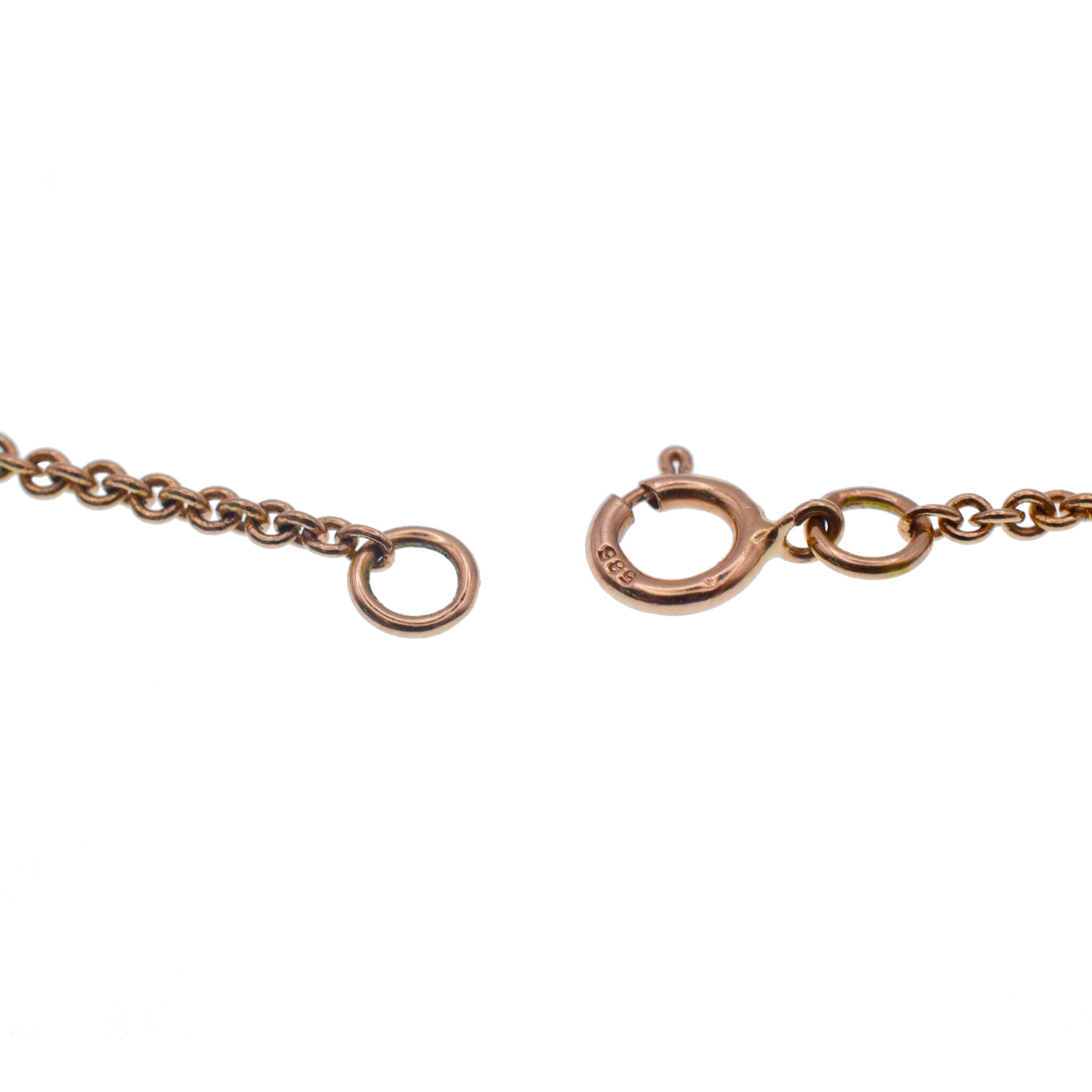 14k Rose Gold And Diamond Station Necklace