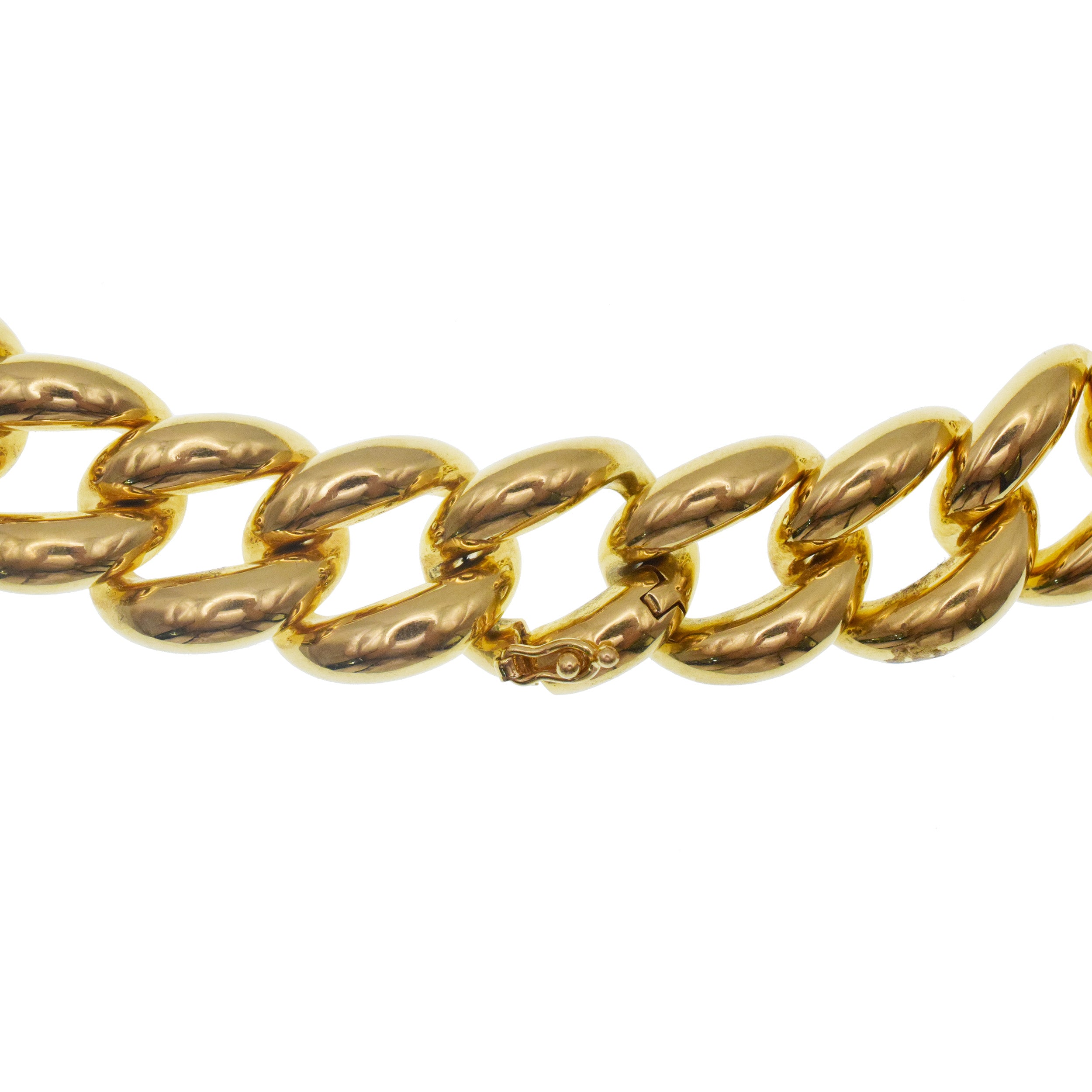 Diamond Curb link Choker Necklace In 18k Two Tone Gold