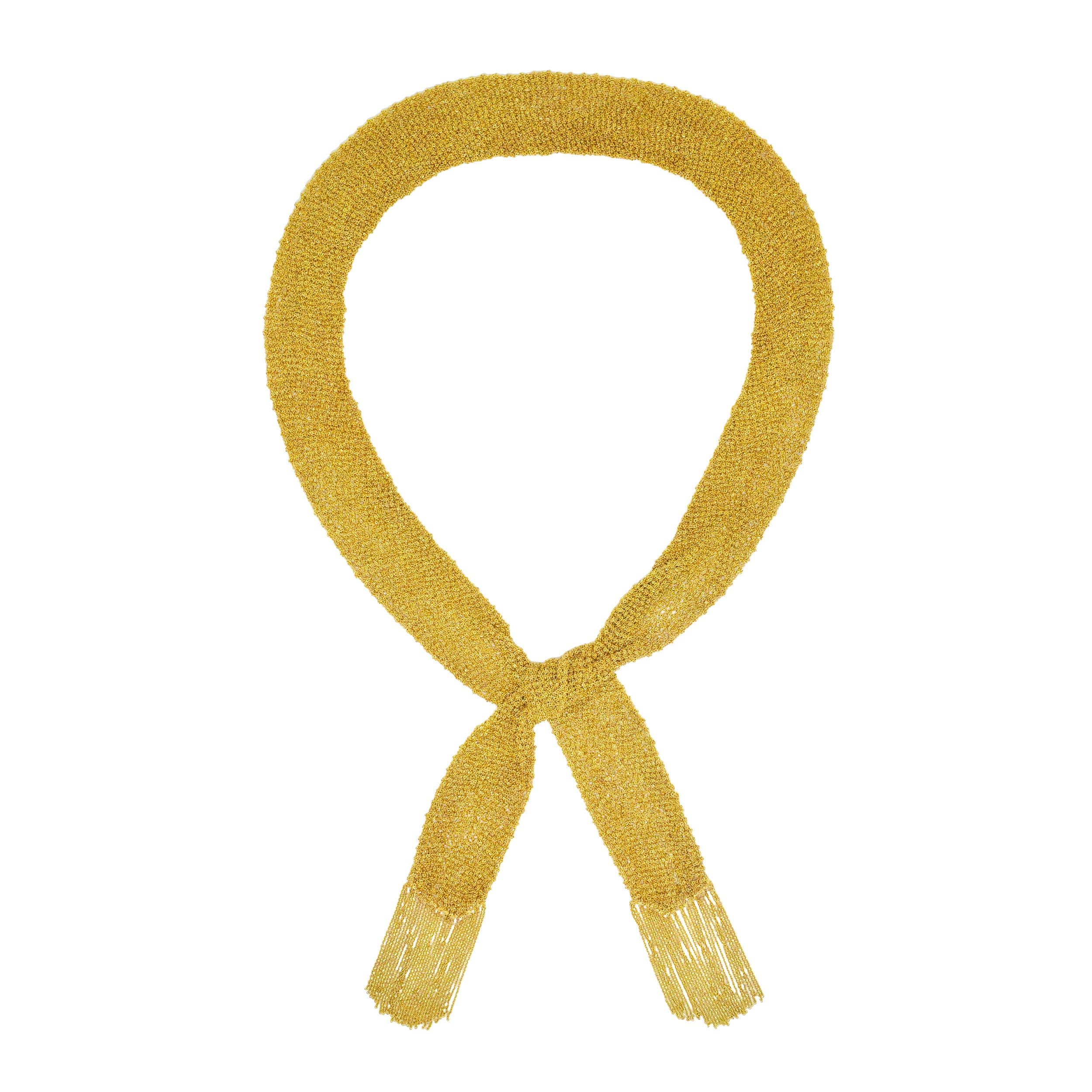 18k Yellow Gold Mesh Scarf Necklace