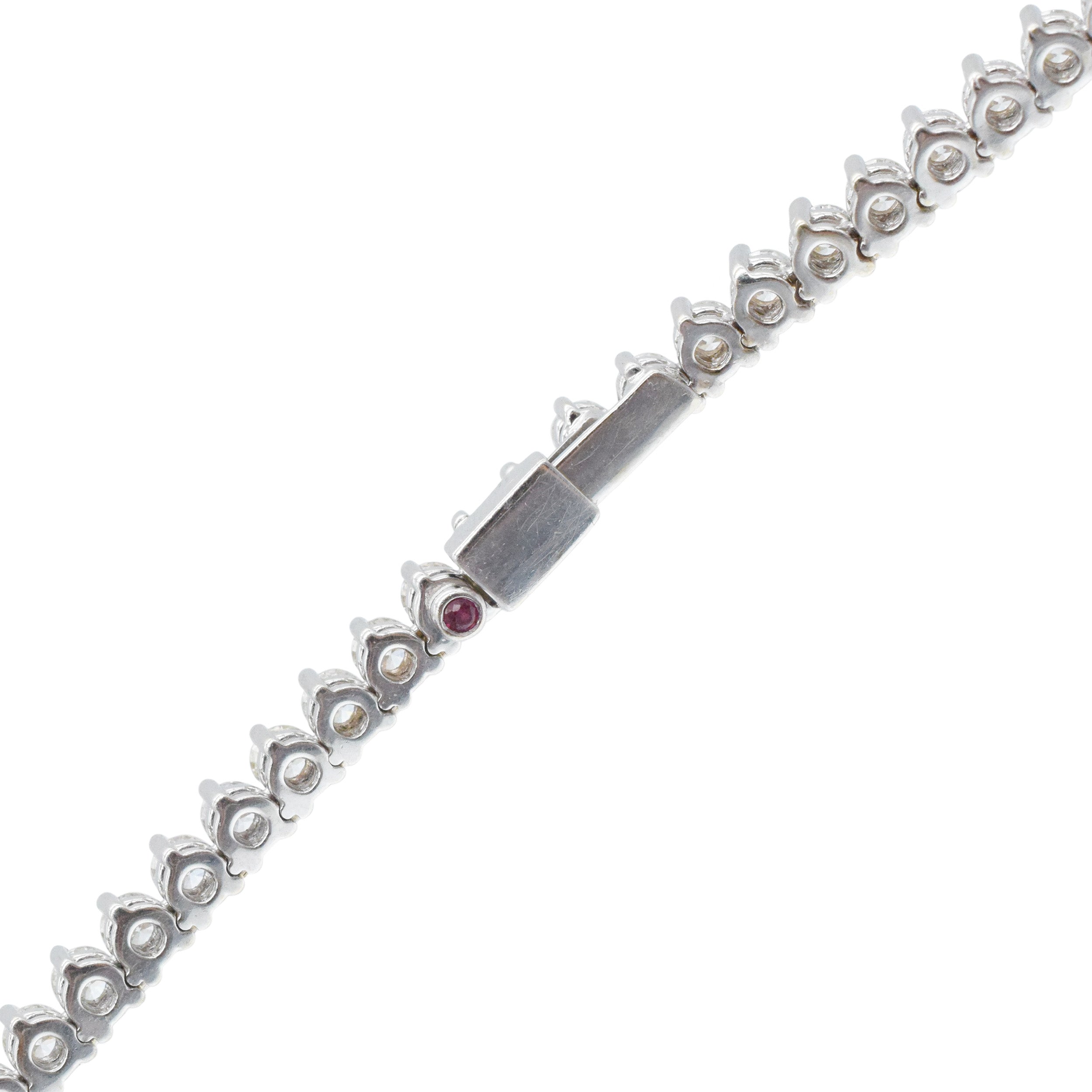 Roberto Coin Long Diamond Tennis Necklace In 18k White Gold