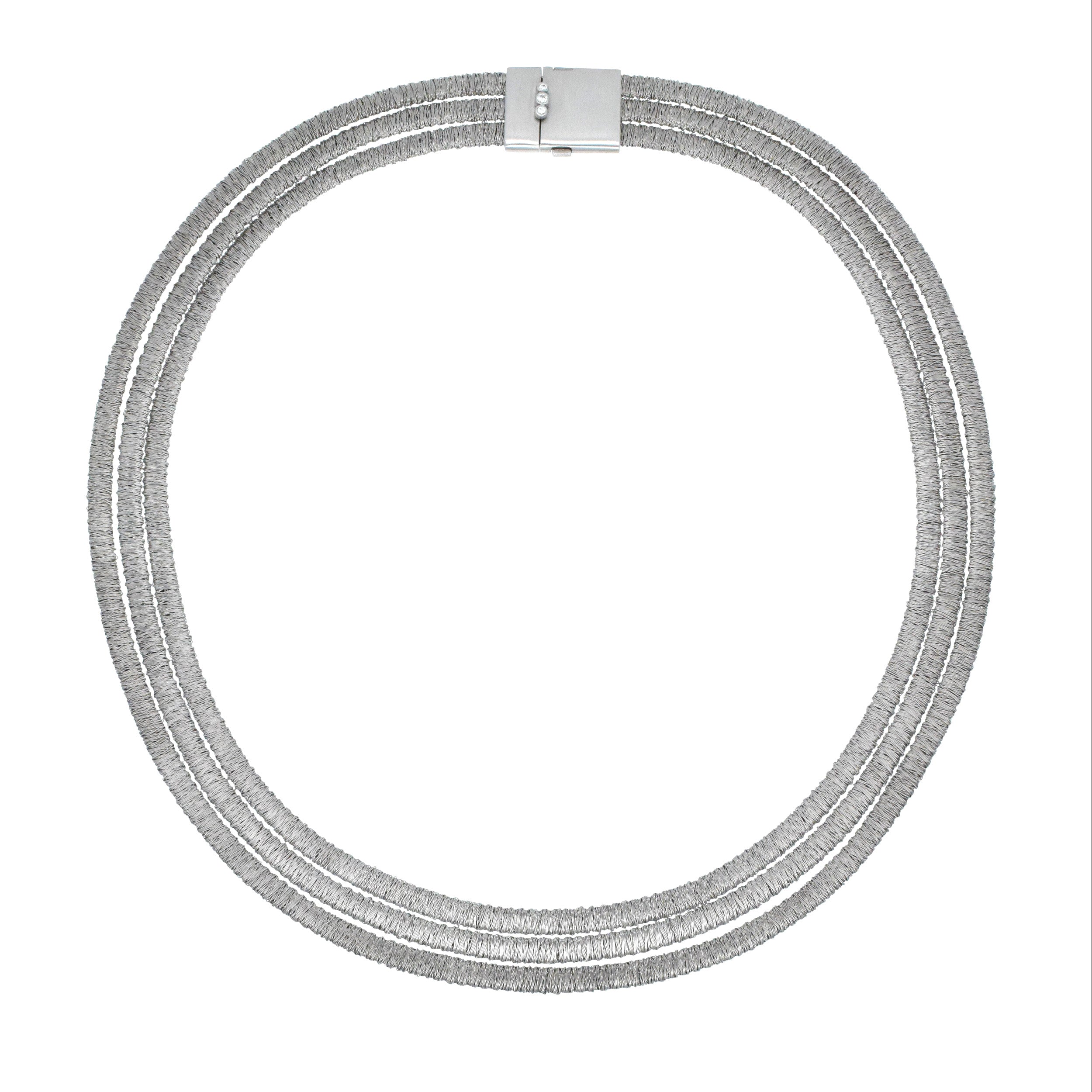 H. Stern Multi Row Necklace In 18k White Gold