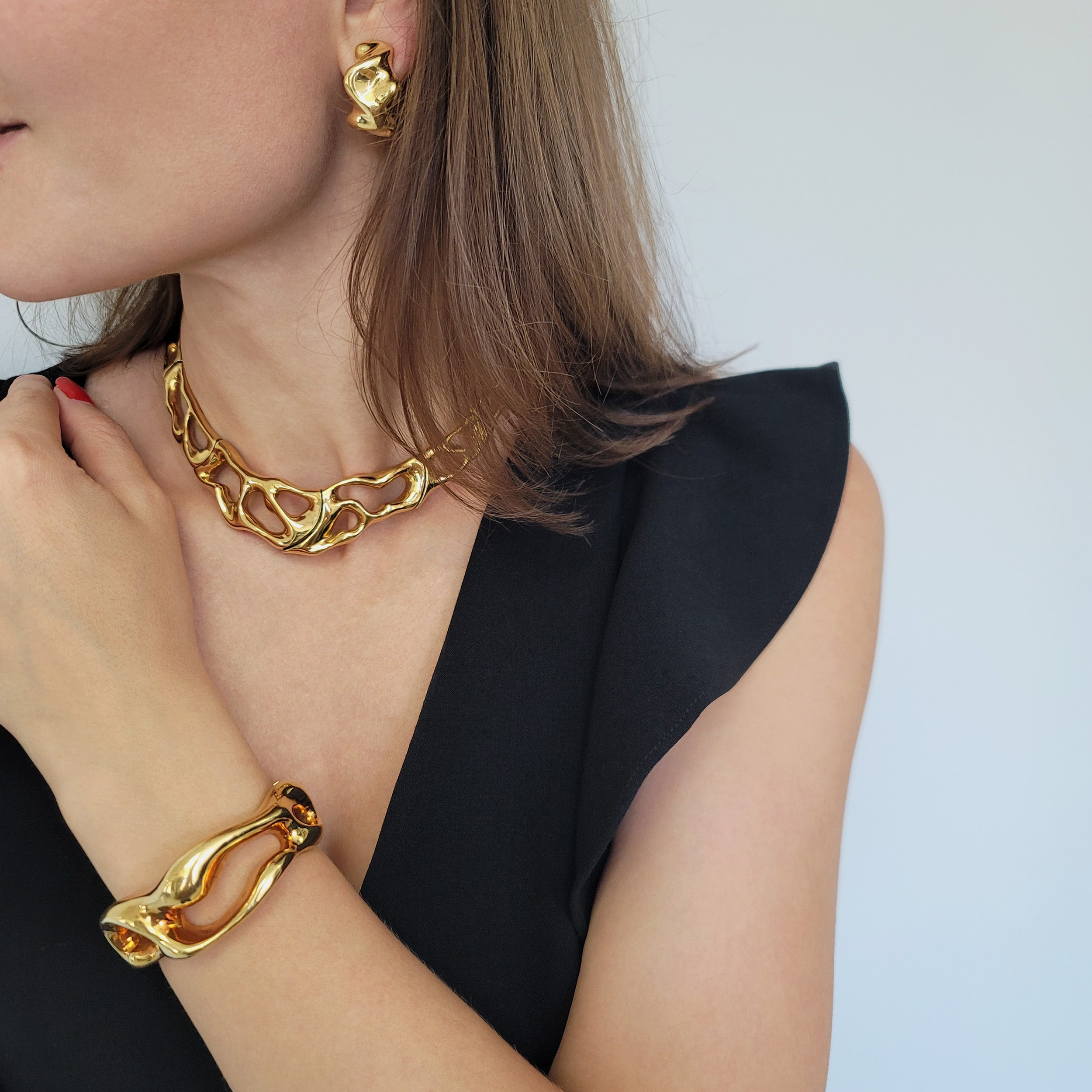 Fabian 18k Yellow Gold Necklace, Bracelet, And Earrings Suite