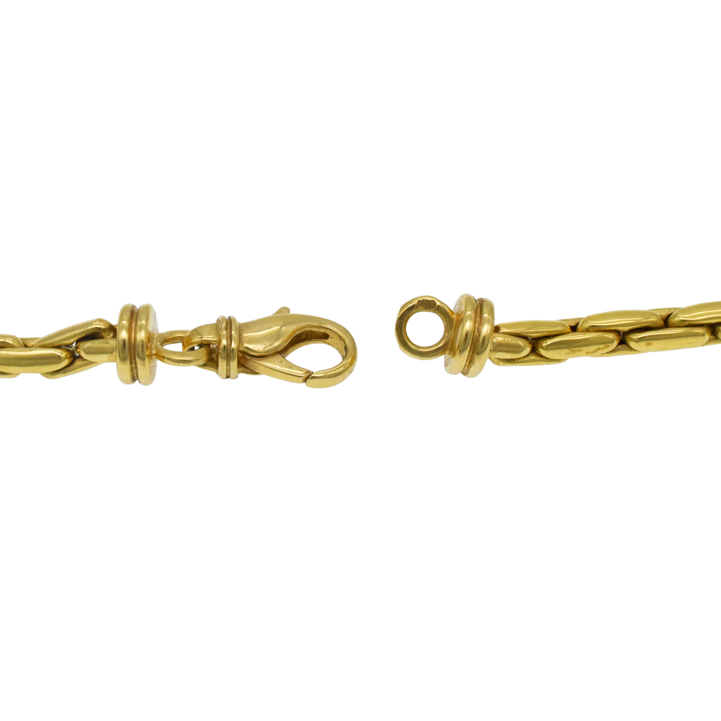 18k Yellow Gold And Gemstone Long Chain Necklace