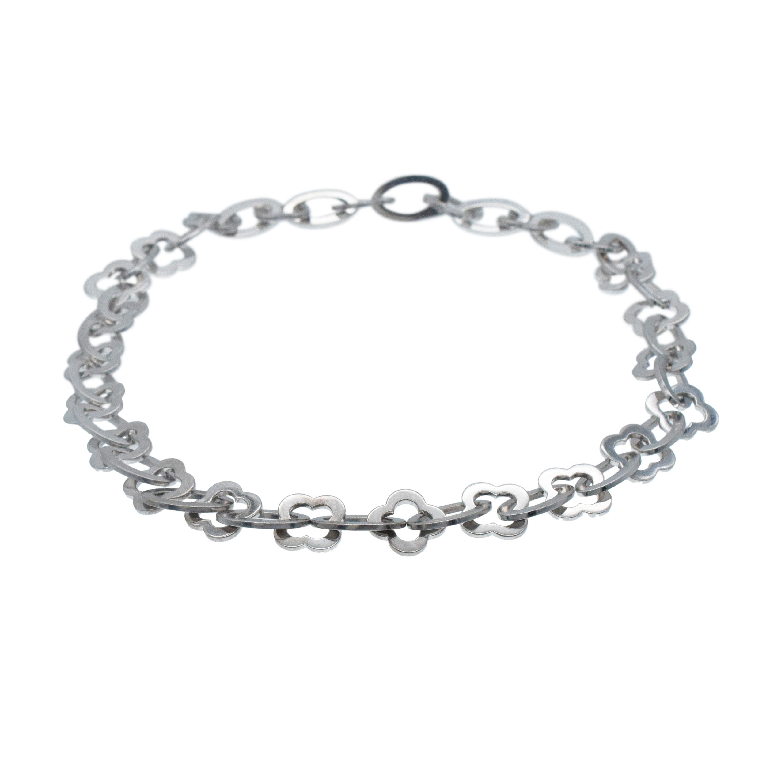 Van Cleef & Arpels Byzantine Alhambra Necklace In 18k White Gold