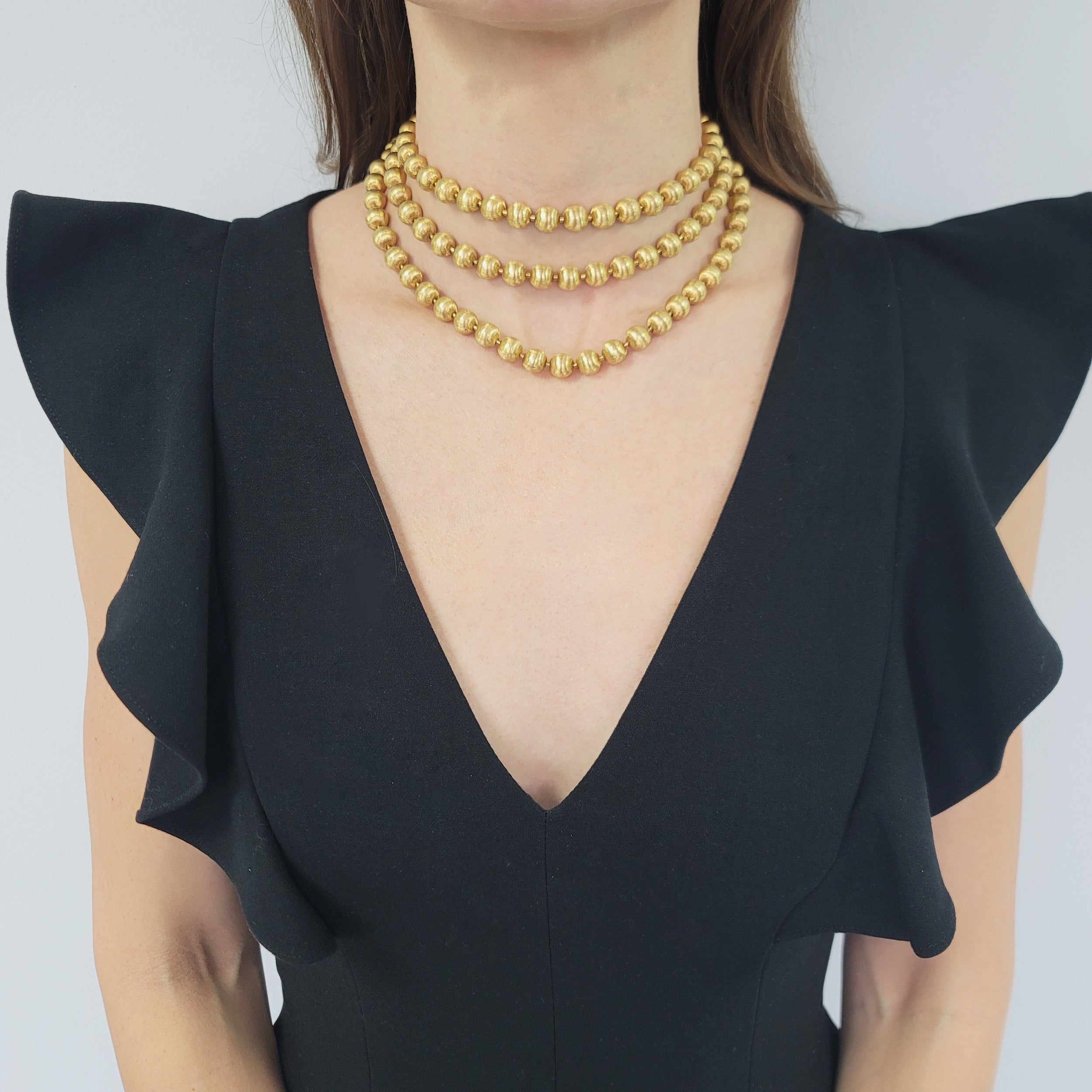 Buccellati 18k Gold Bead Long Necklace
